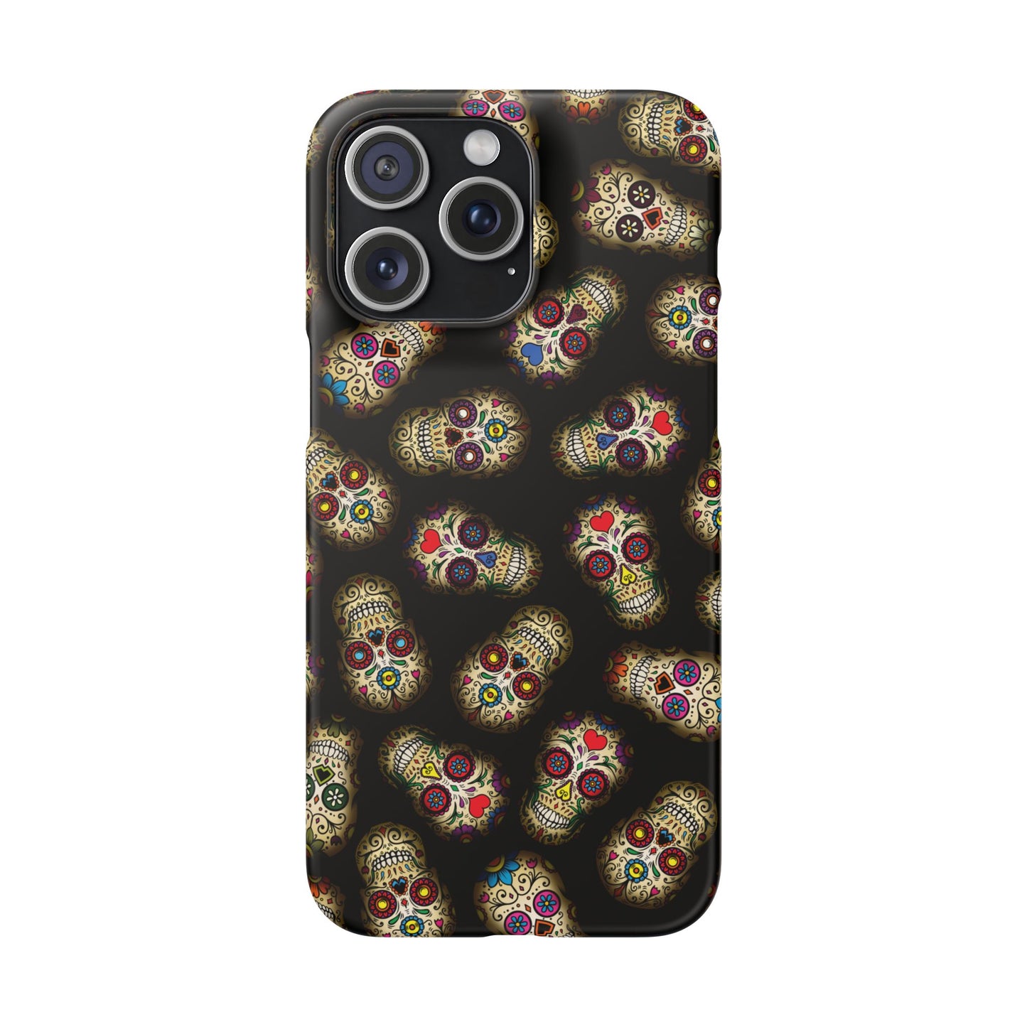 Sugar Skull — Day of the Dead Floral Slim Case for Apple iPhone, Samsung Galaxy and Google Pixel.