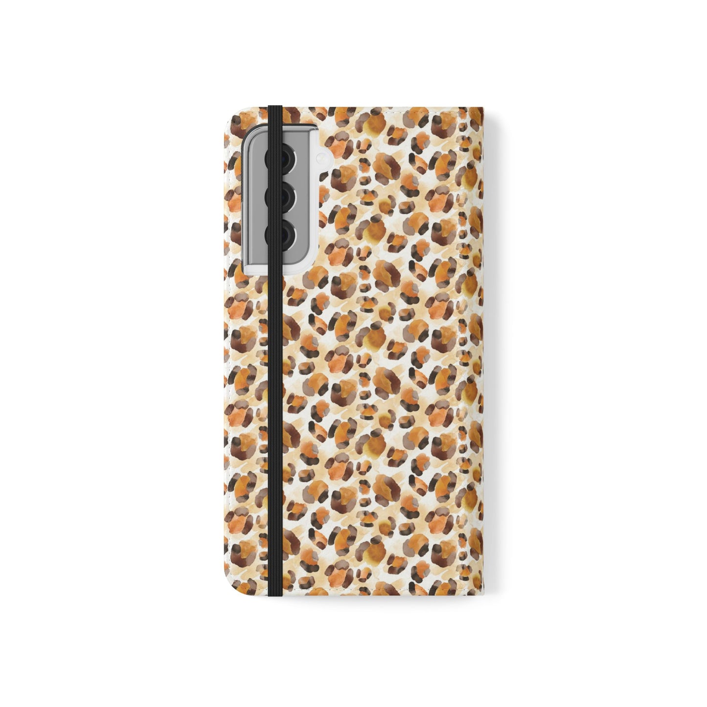 Leopard Print Flip Phone Case — Wallet Flip Case with Card Slots