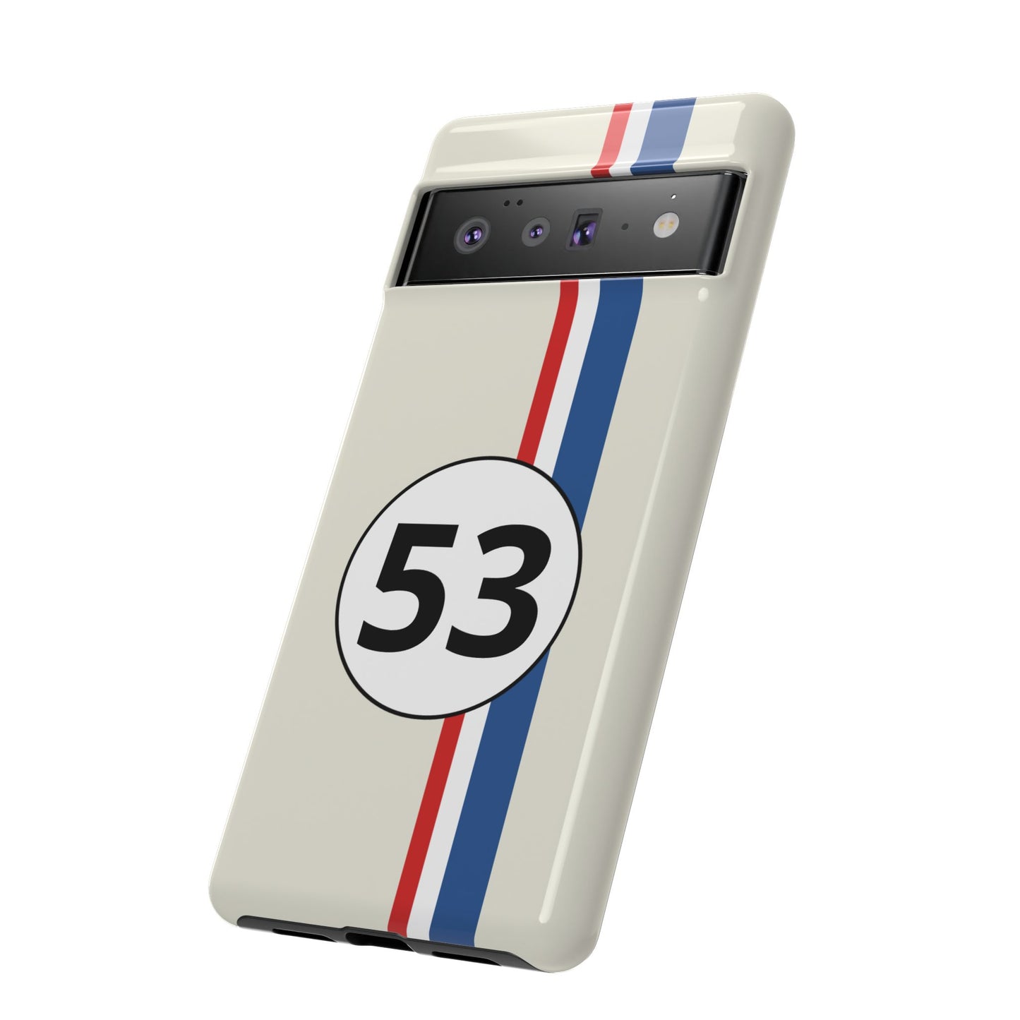 Racing Stripe Personalised Number Tough Phone Case for Apple iPhone, Samsung Galaxy and Google Pixel.