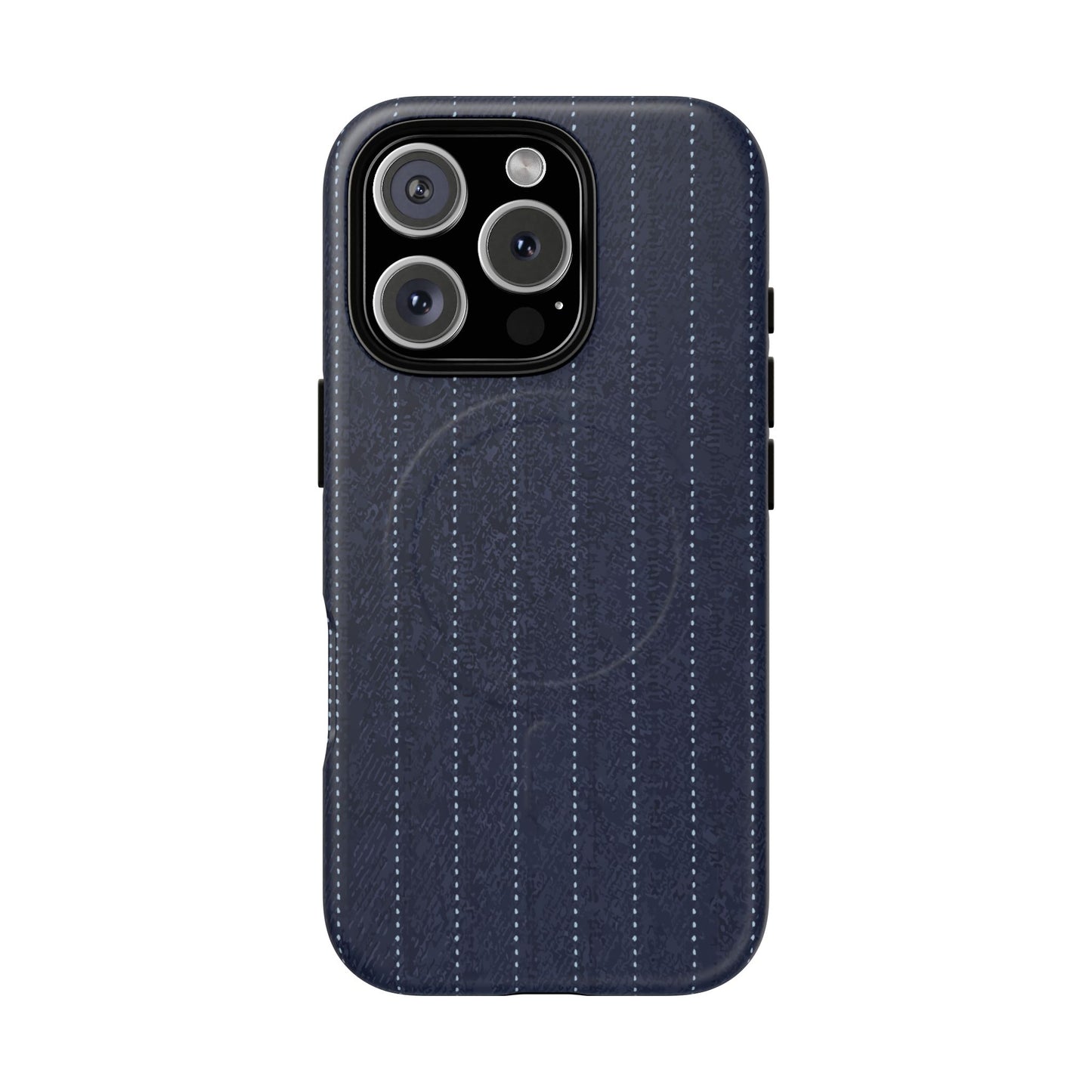 MagSafe Tough Phone Case — Navy Pinstripe Magnetic Protective Cover
