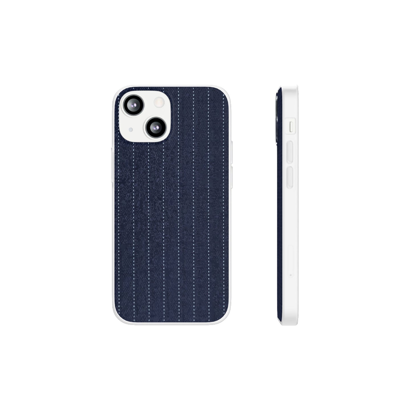 Navy Pinstripe Flexi Phone Case for Apple iPhone, Samsung Galaxy.
