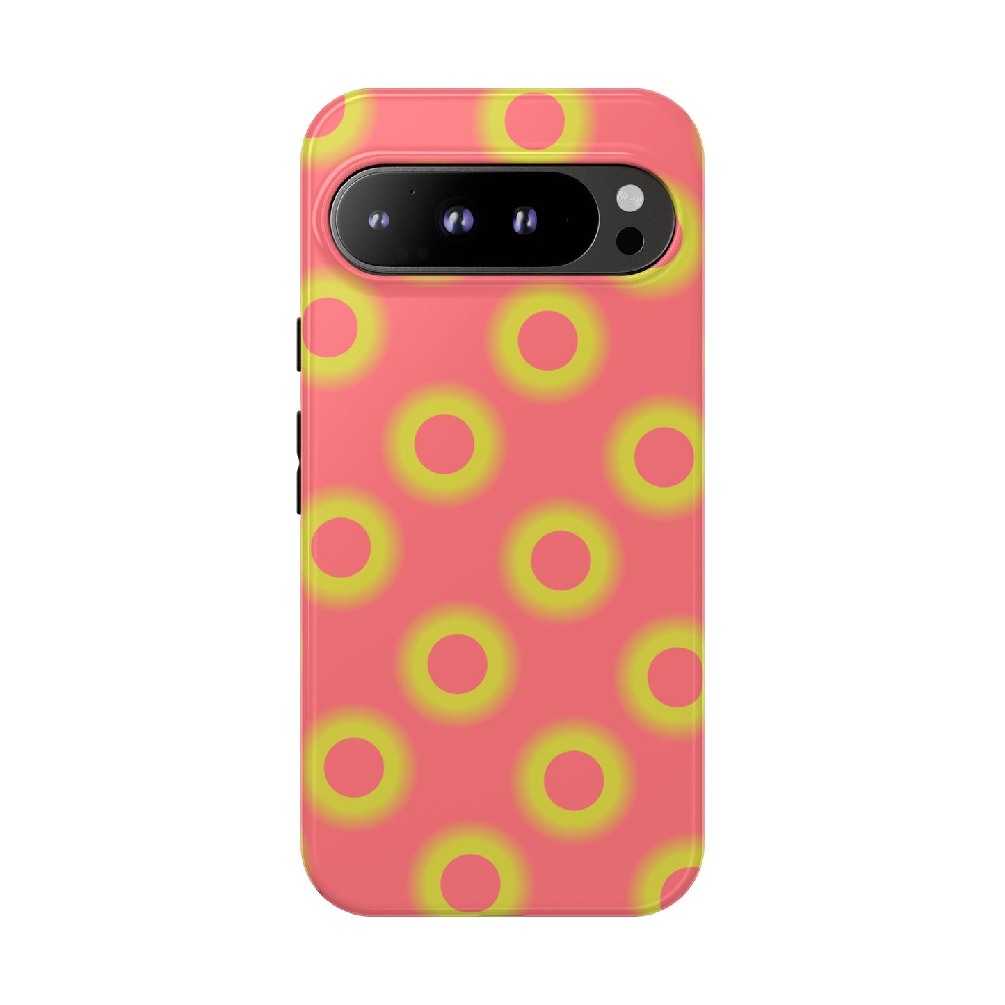 Neon Polka Dot Phone Case — Retro Pink & Lime Protective Cover