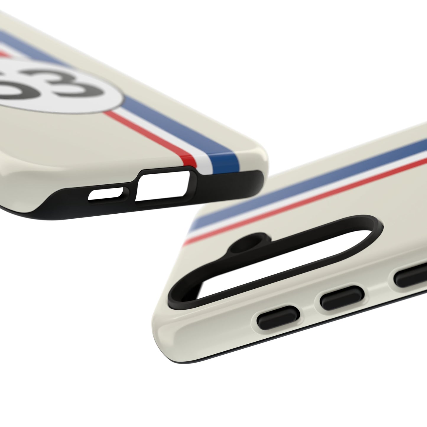 Racing Stripe Personalised Number Tough Phone Case for Apple iPhone, Samsung Galaxy and Google Pixel.