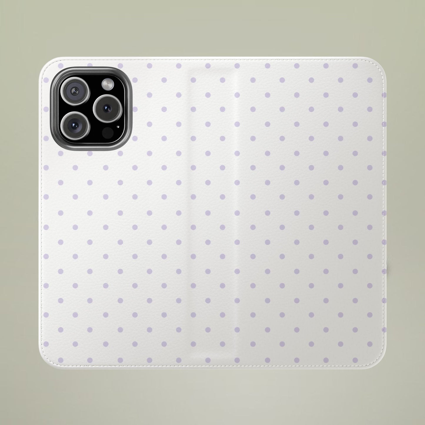 Polka Dot Flip Phone Case — White and Violet Polka Dot Wallet Cover