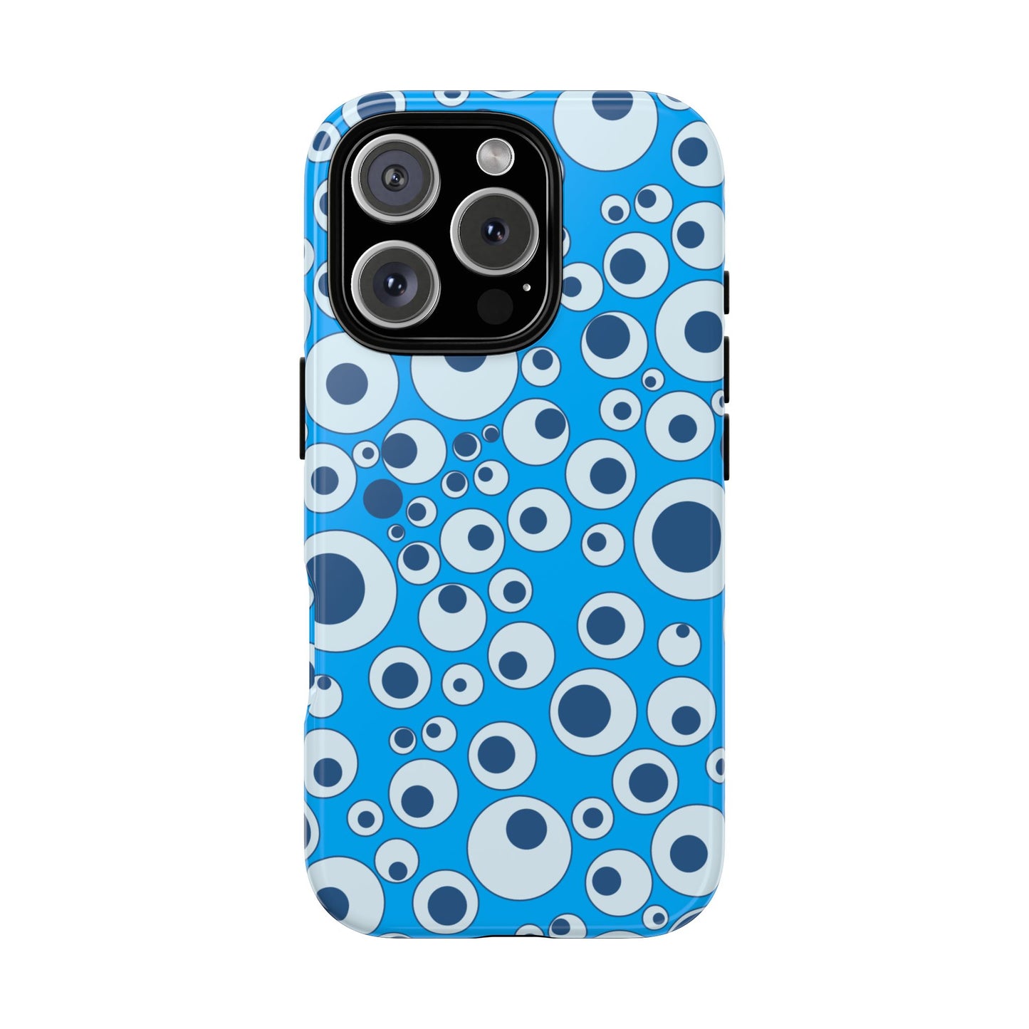 Blue Bubble Pattern Tough Phone Case — Retro Pop Circles Design