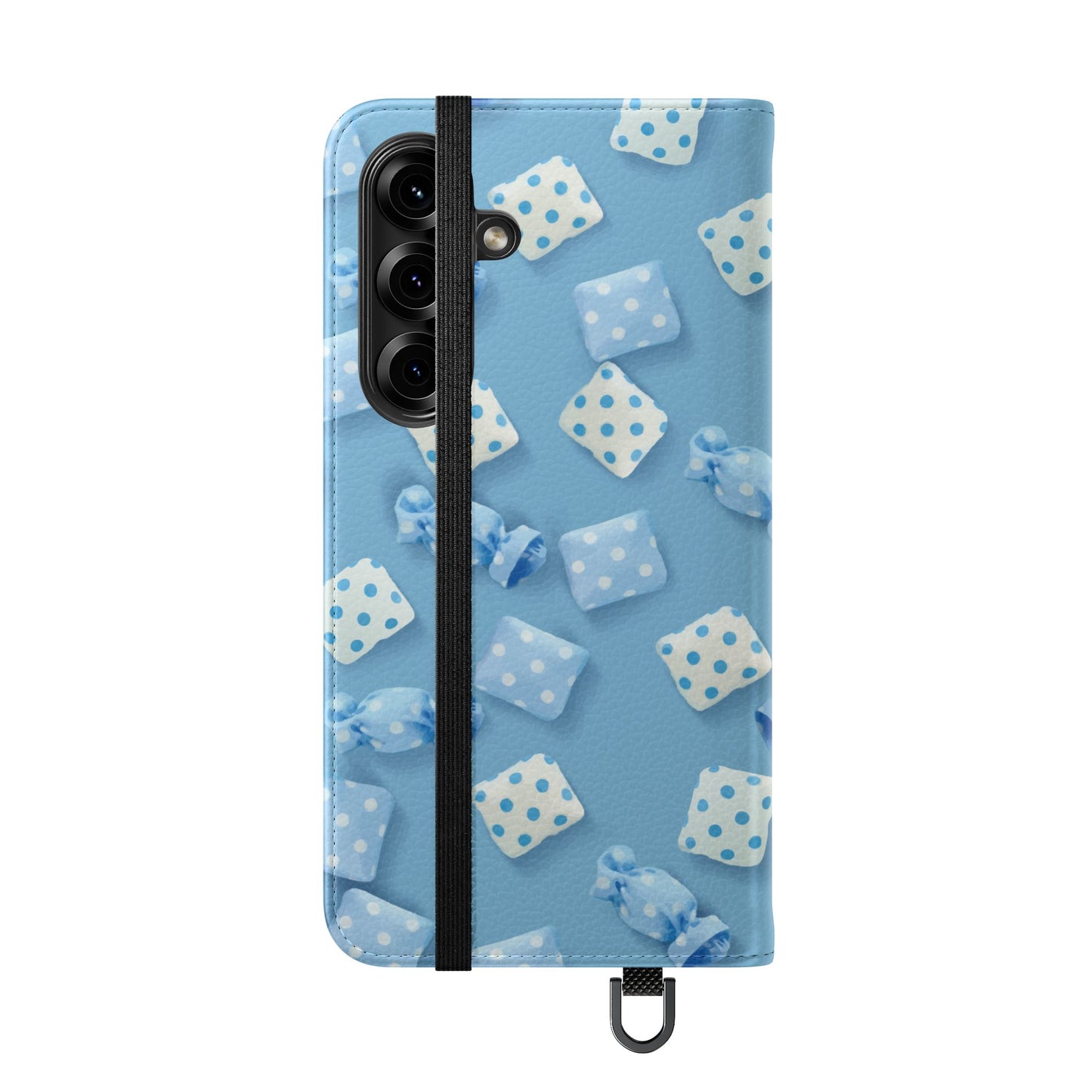 Pastel Blue Fabric Candy Flip Phone Case — Candy Wallet Cover