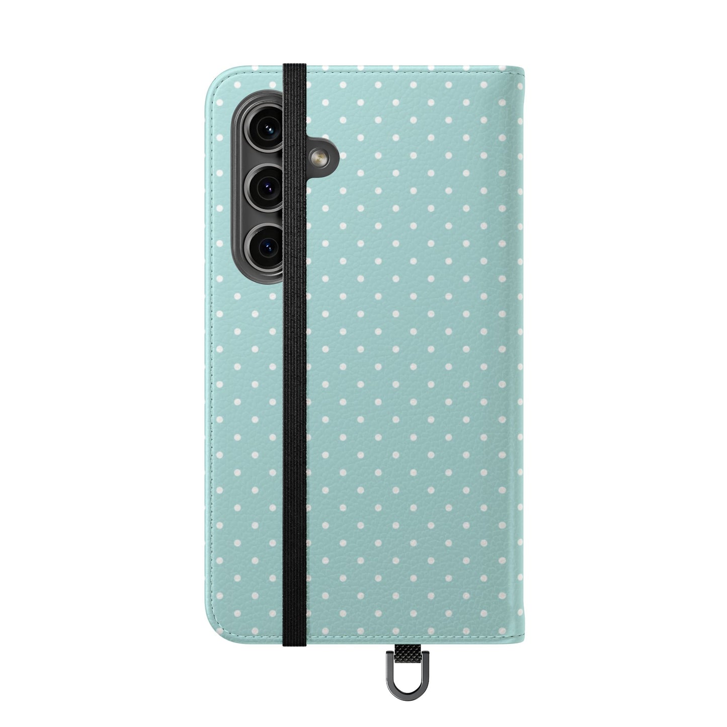 Polka Dot Flip Phone Case — Pastel Blue Polka Dot Wallet Cover
