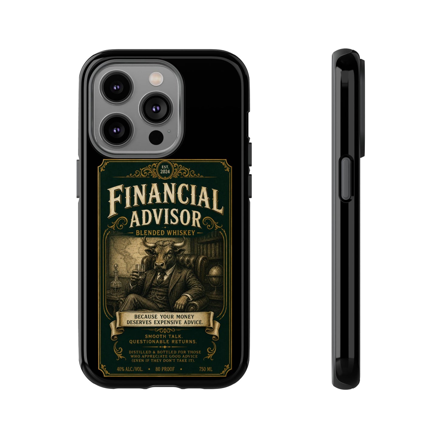 Financial Advisor Phone Case — Vintage Whiskey Label Design