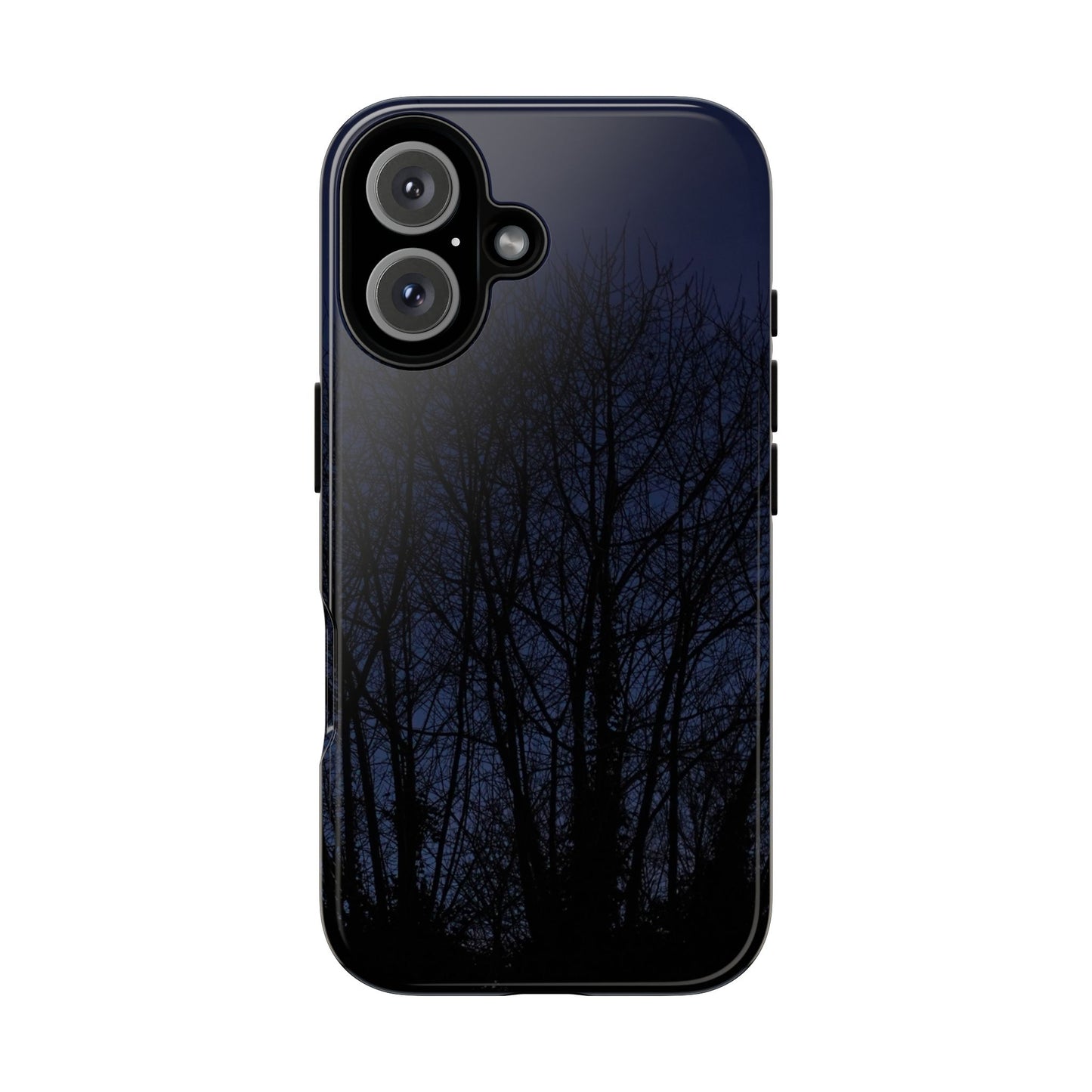 Night Forest Phone Case — Dark Tree Silhouette Protective Tough Case