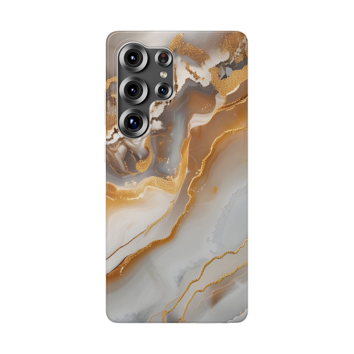 Gold Marble Flexi Phone Case for Apple iPhone and Samsung Galaxy.