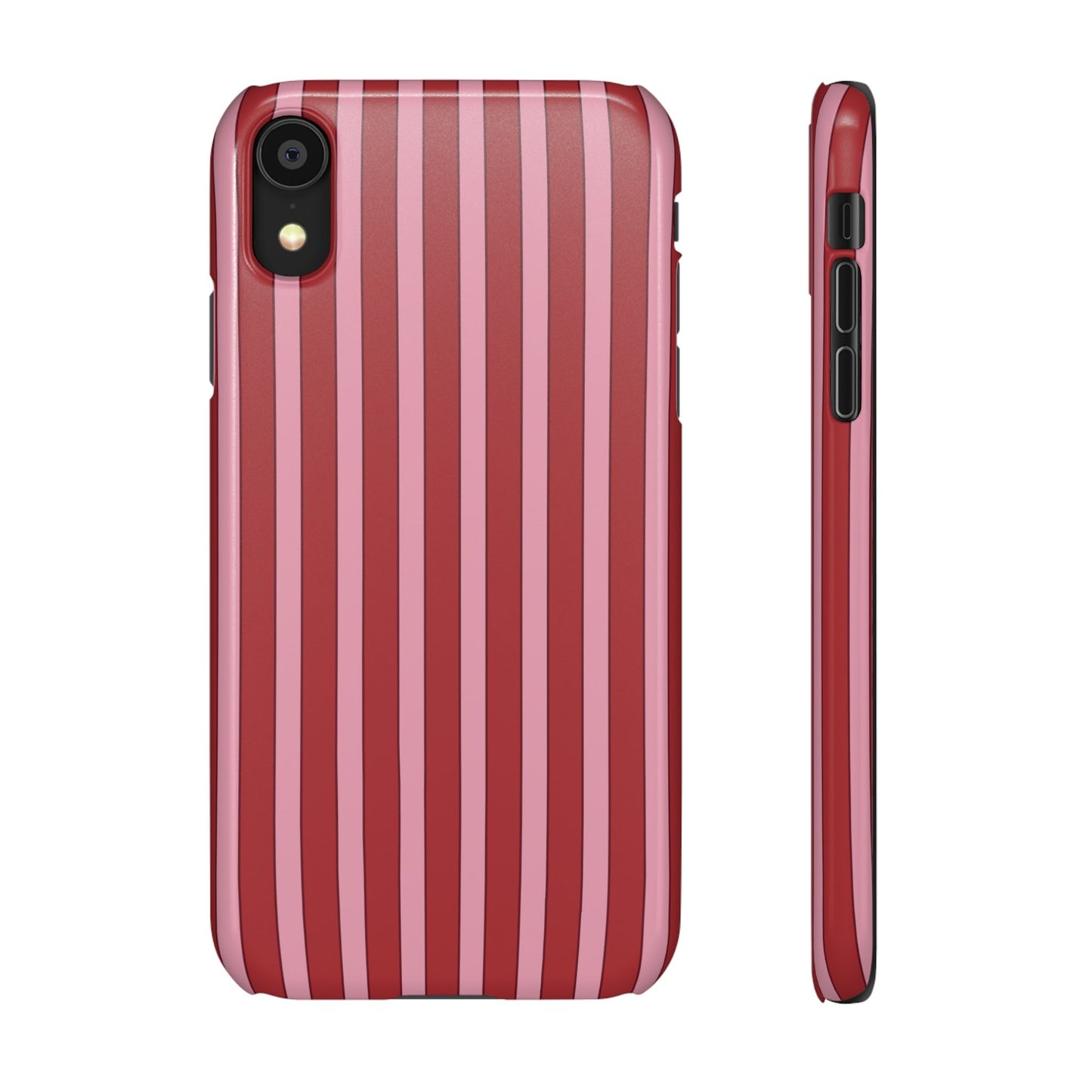 Striped Red Snap Phone Case — Slim Phone Cover for Apple iPhone and Samsung Galaxy.