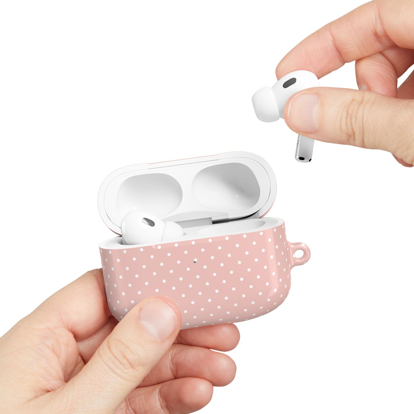 Pastel Pink Polka Dot AirPod Case — Classic Pastel Pink Polka Dot Protective Cover