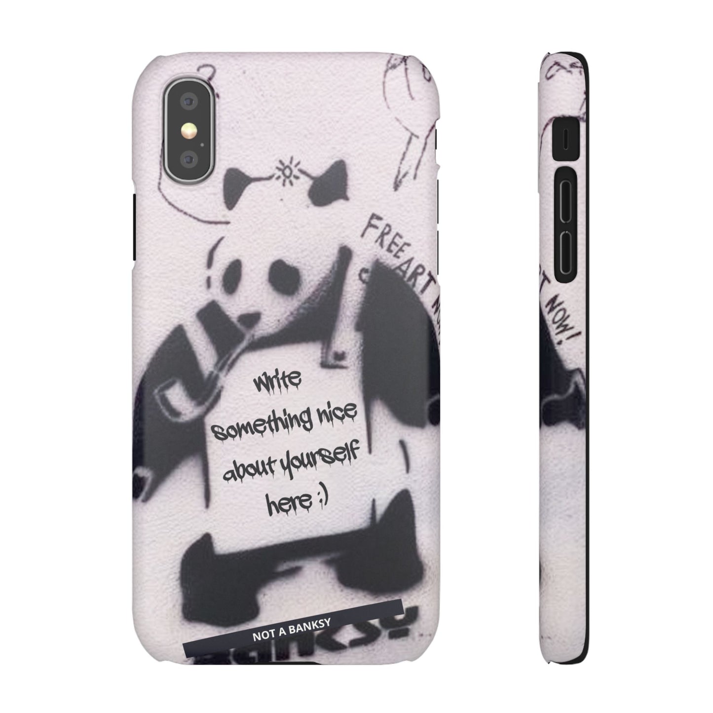 Personalised Panda Stencil Phone Case for Apple iPhone, Samsung Galaxy and Google Pixel.