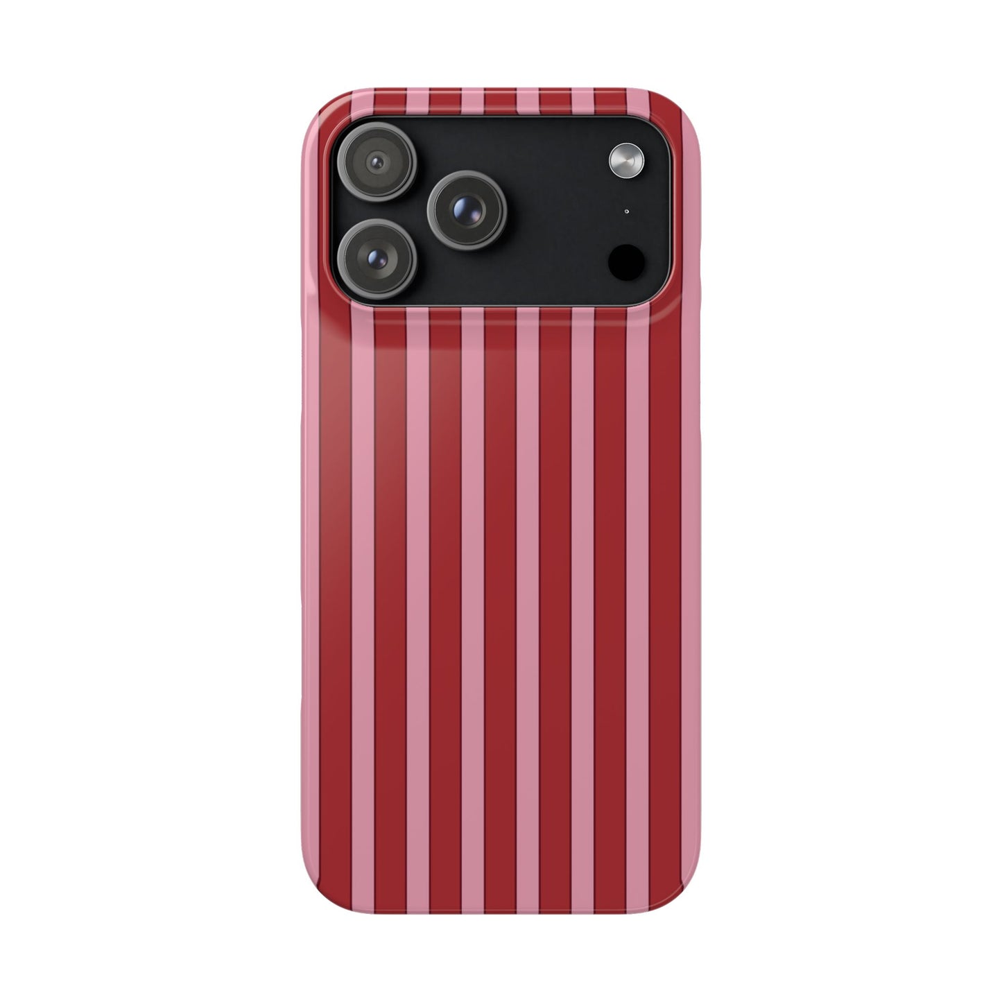 Striped Red Snap Phone Case — Slim Phone Cover for Apple iPhone and Samsung Galaxy.