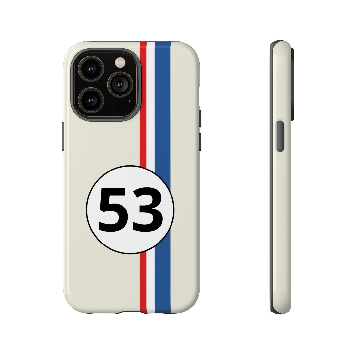 Racing Stripe Personalised Number Tough Phone Case for Apple iPhone, Samsung Galaxy and Google Pixel.