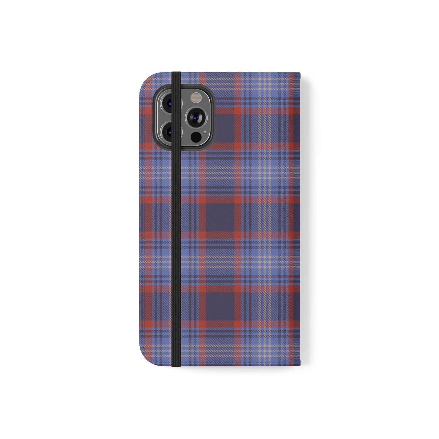Tartan Flip Phone Case — Red & Purple Plaid Wallet Cover