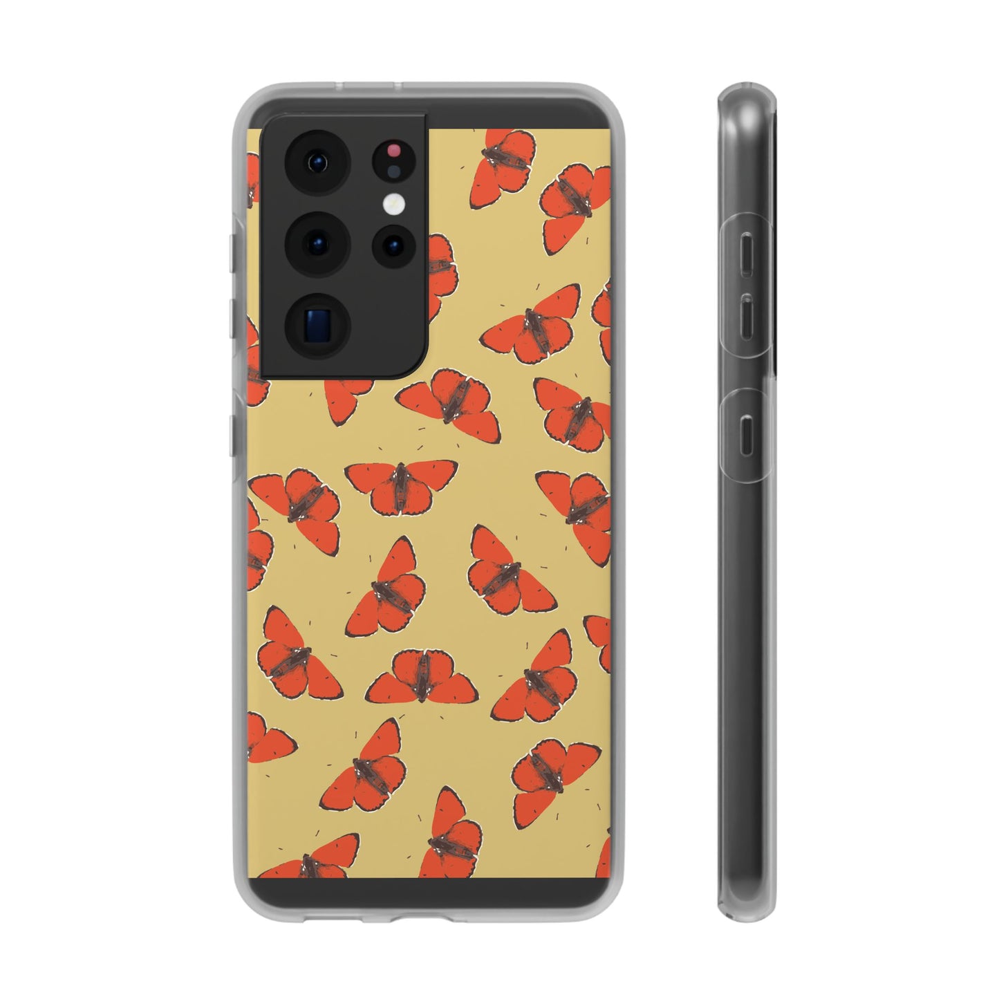 Butterfly Pattern Flexi Phone Case for Apple iPhone and Samsung Galaxy.