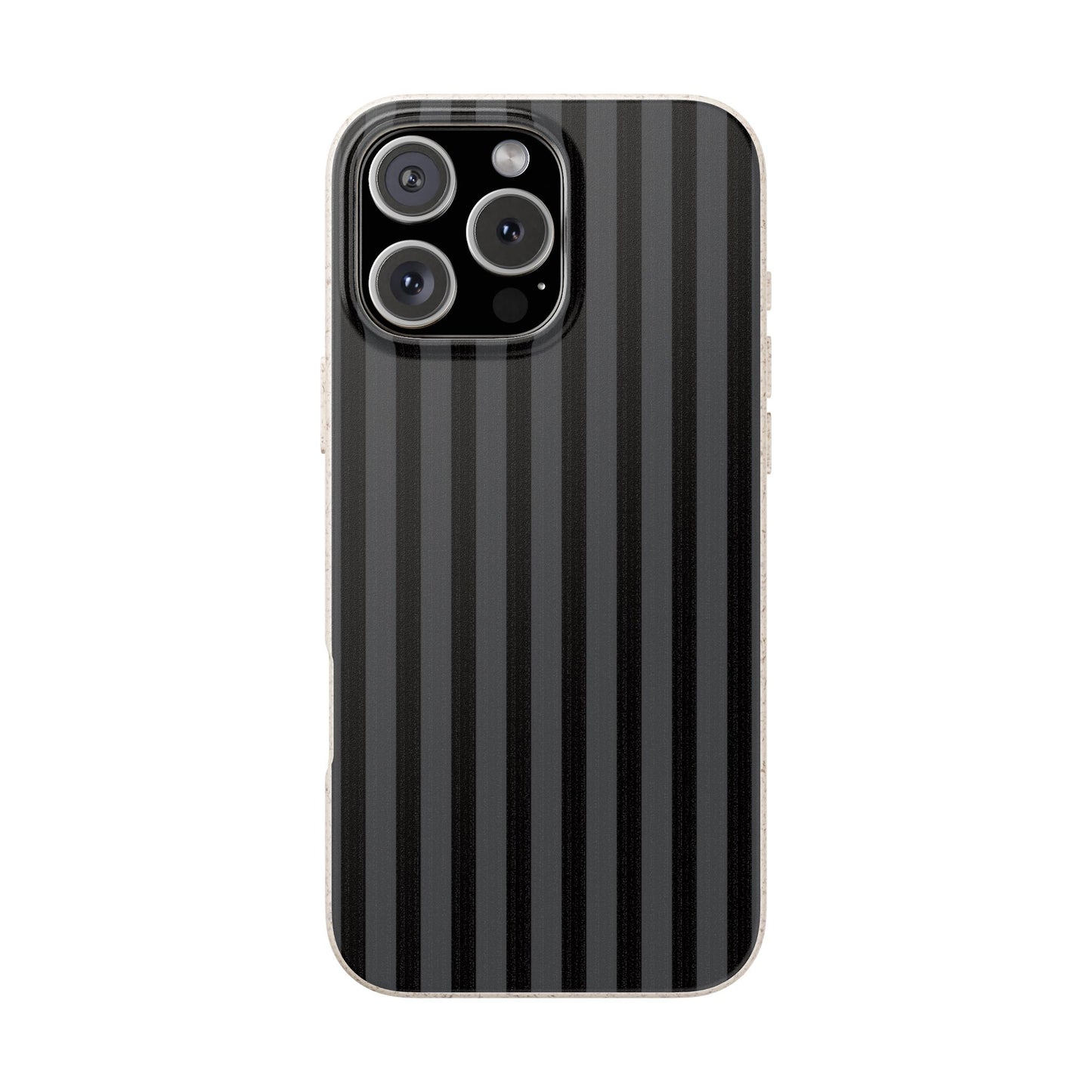 Biodegradable Black Vertical Stripe Phone Cover for Apple iPhone and Samsung Galaxy.