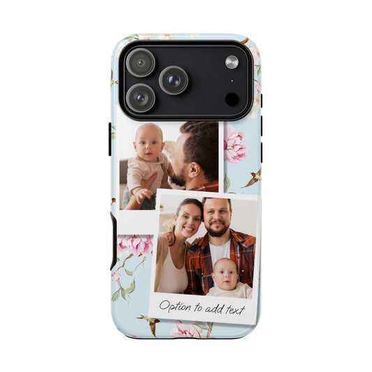Two image Personalised Floral Photo Collage Tough Case — Personalised Family Phone Case