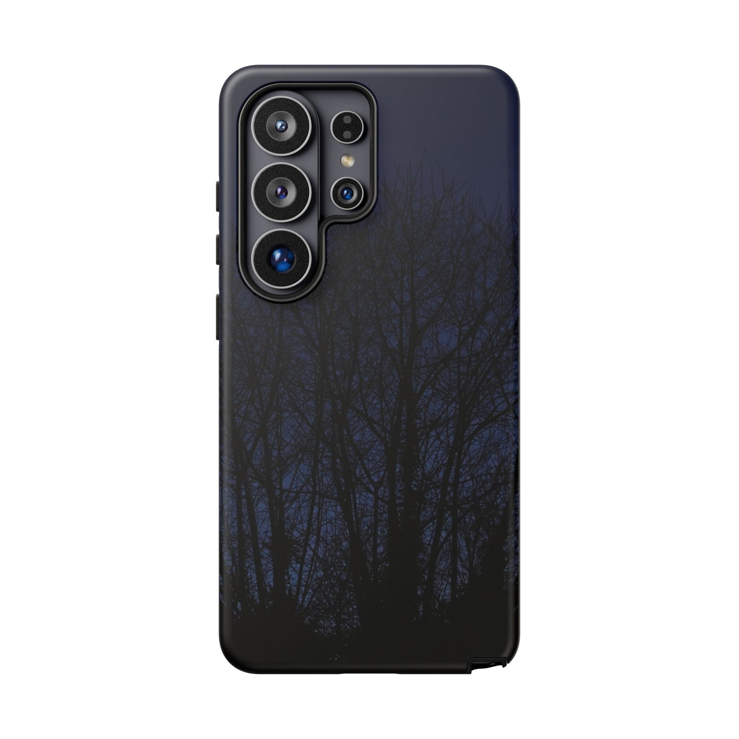 Night Forest Phone Case — Dark Tree Silhouette Protective Tough Case