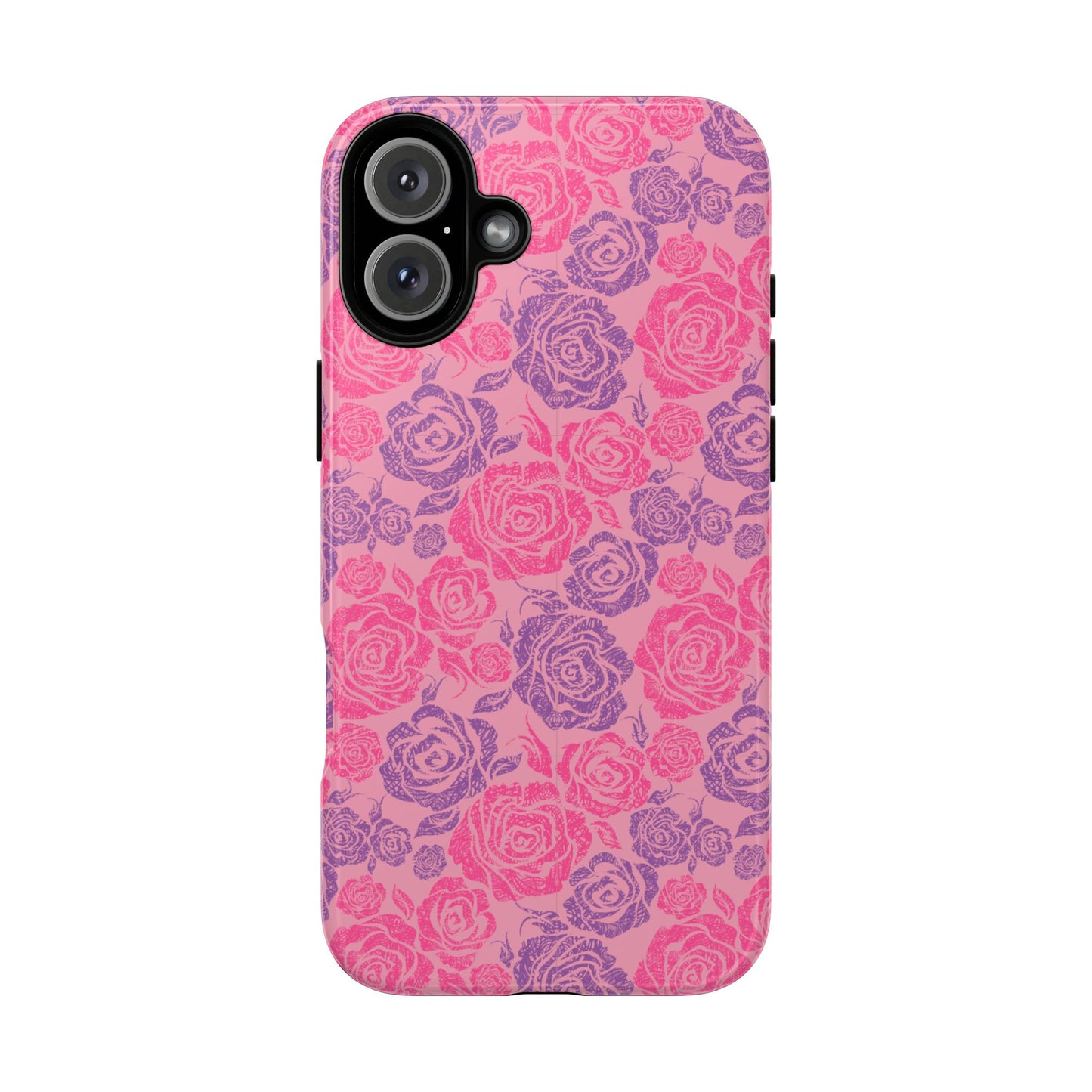 Pink & Lavender Rose Pattern Tough Phone Case