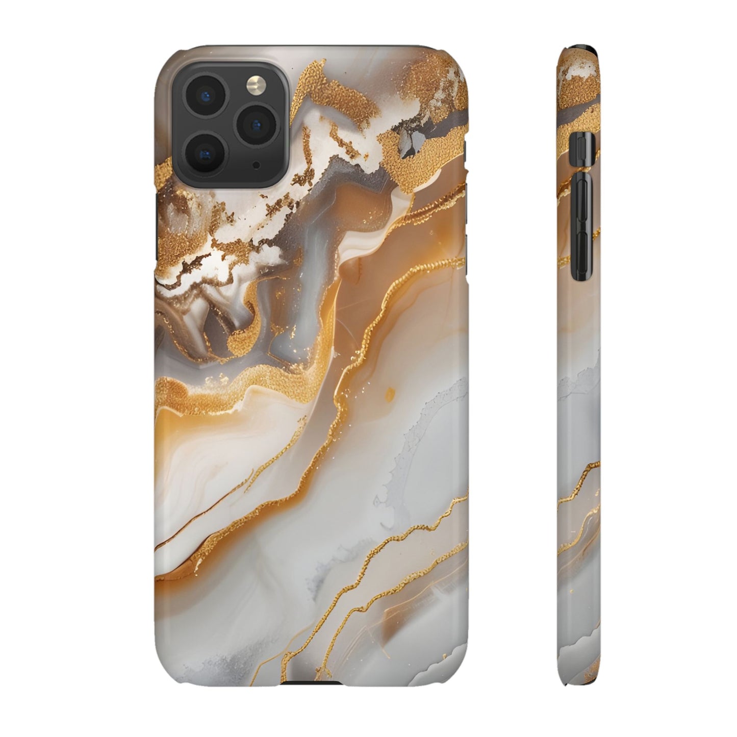 Gold Agate Phone Case – Marble Geode Snap Case