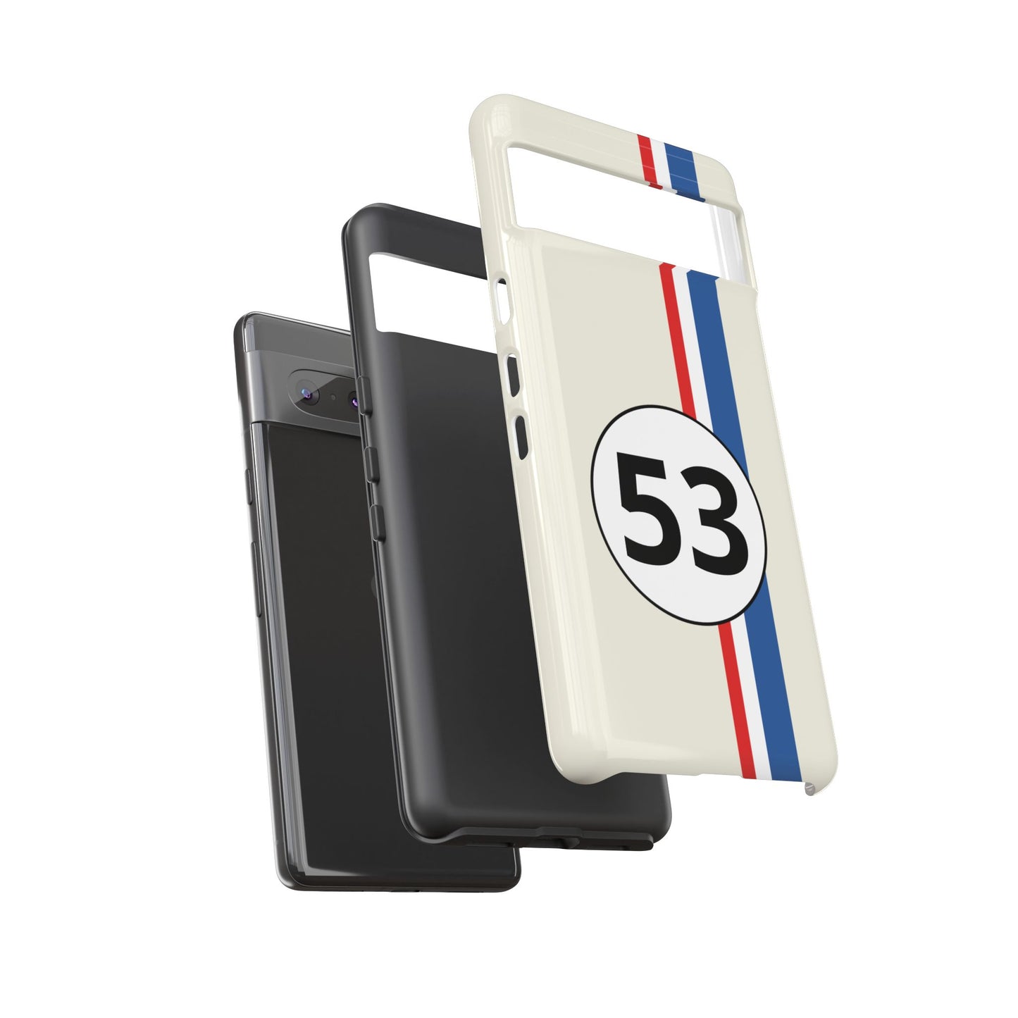 Racing Stripe Personalised Number Tough Phone Case for Apple iPhone, Samsung Galaxy and Google Pixel.