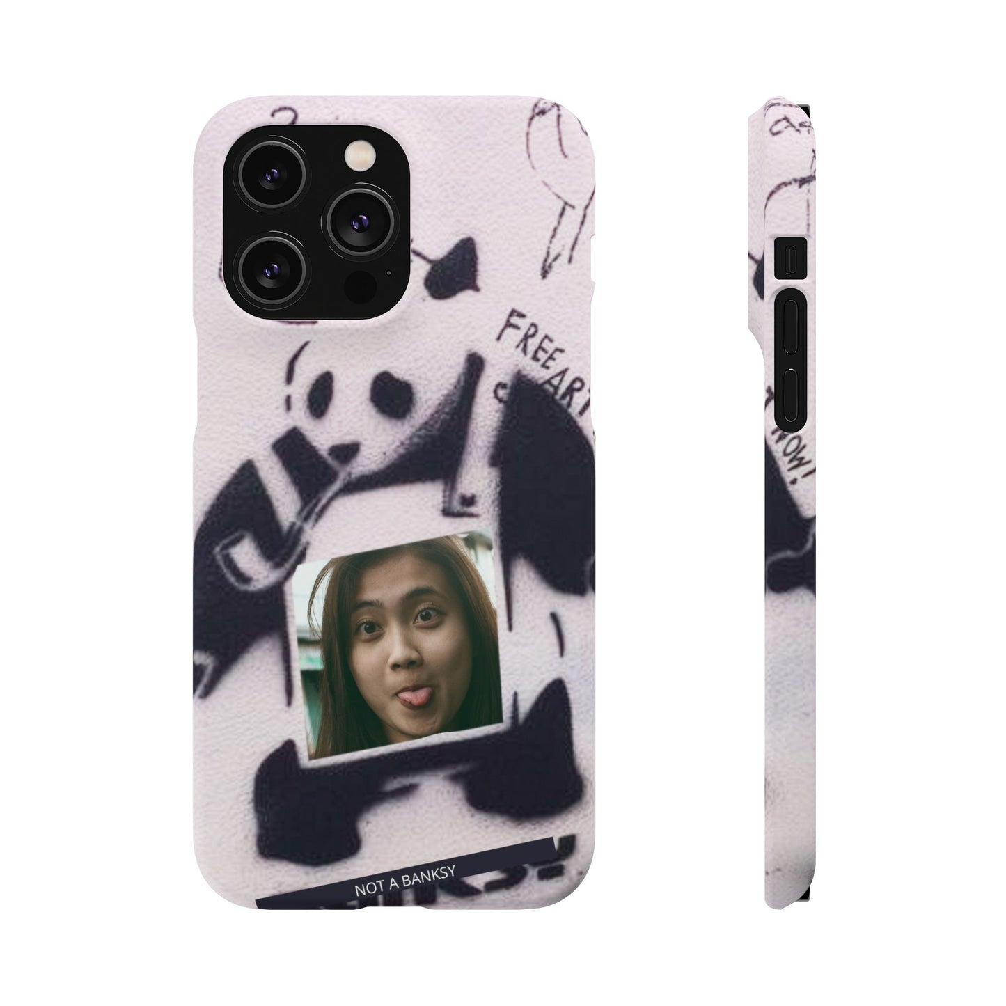 Single Image Personalised Panda Stencil Slim Phone Case for Apple iPhone, Samsung Galaxy and Google Pixel.