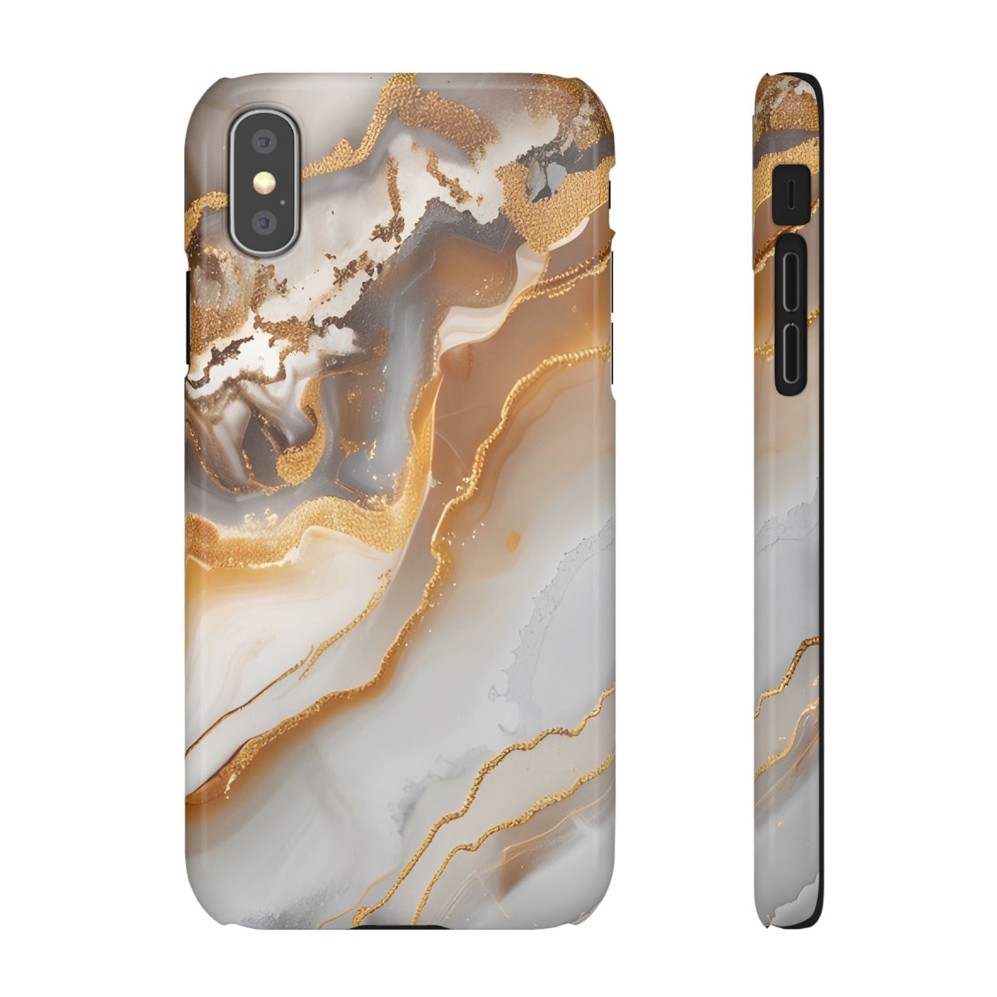 Gold Agate Phone Case – Marble Geode Snap Case