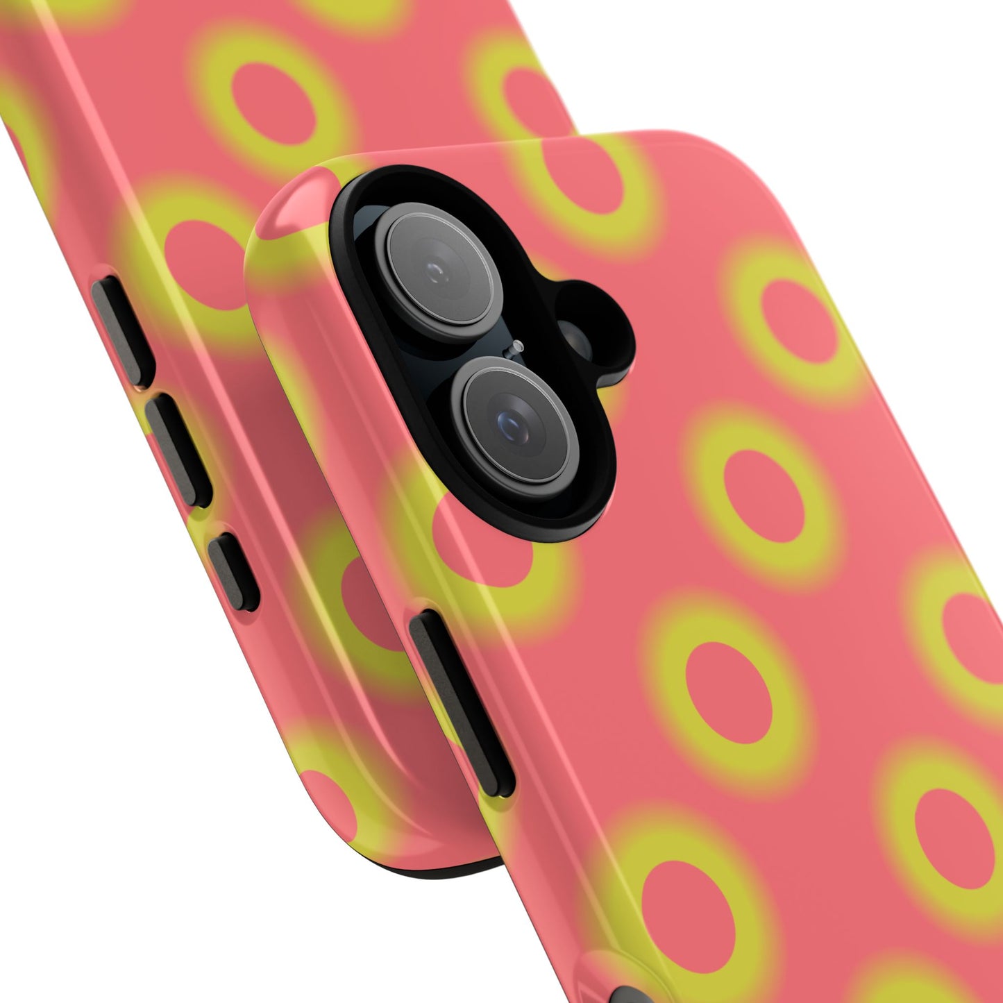 Neon Polka Dot Phone Case — Retro Pink & Lime Protective Cover