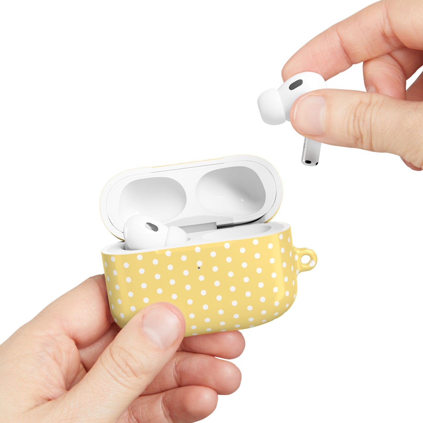 Yellow White Polka Dot AirPod Case — Classic Yellow White Polka Dot Protective Cover