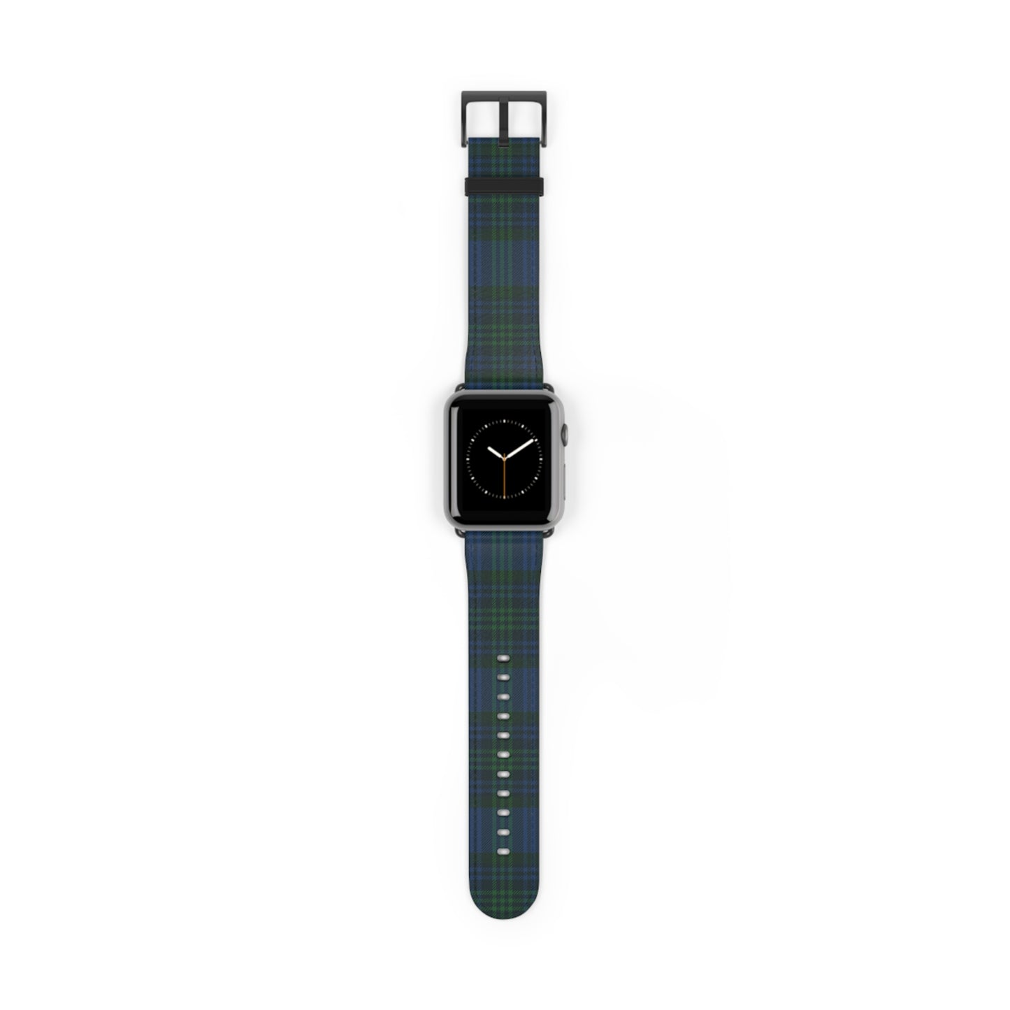 Tartan plaid watch band in classic green and black, Scottish tartan style, for Apple Watch, casual and formal wear
