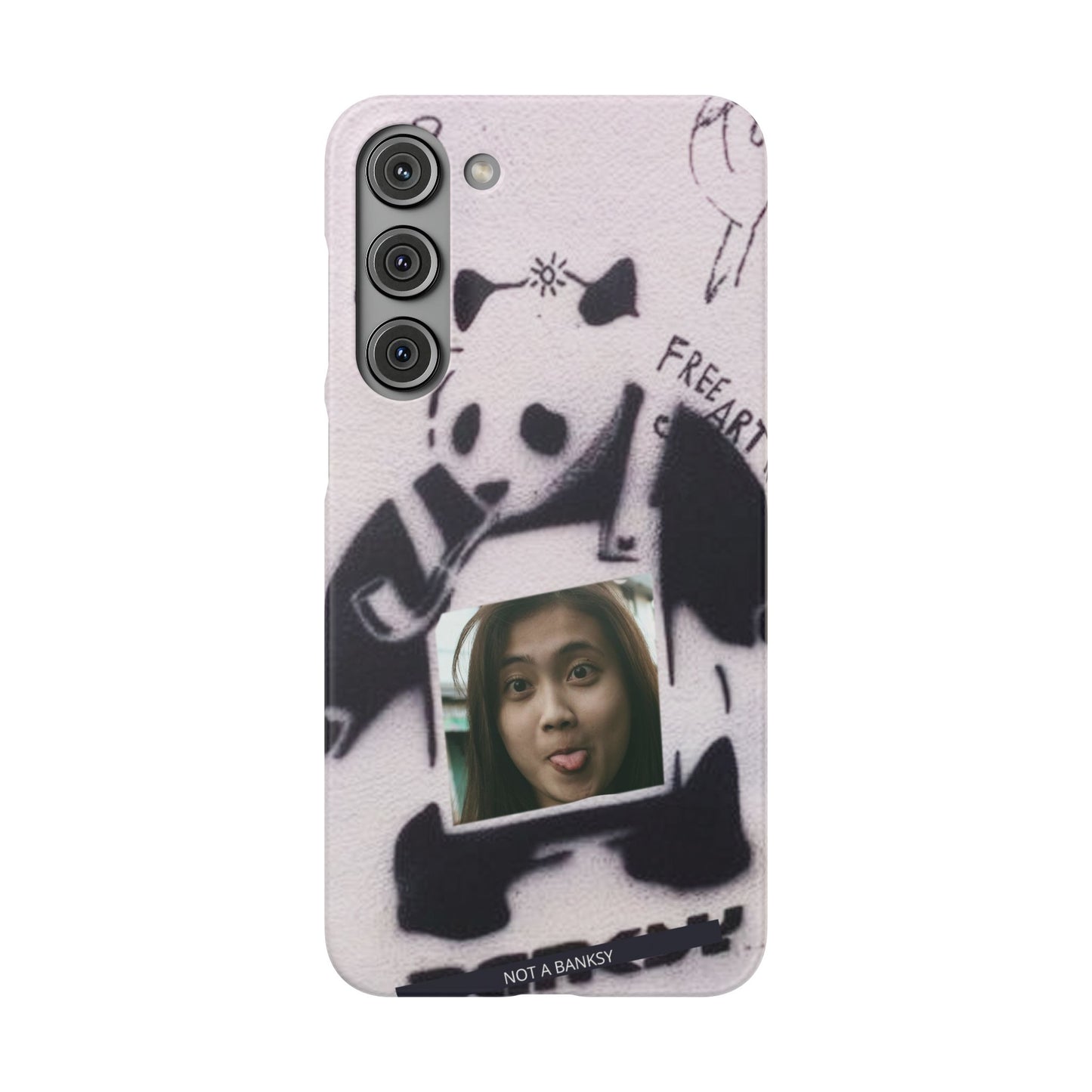 Single Image Personalised Panda Stencil Slim Phone Case for Apple iPhone, Samsung Galaxy and Google Pixel.