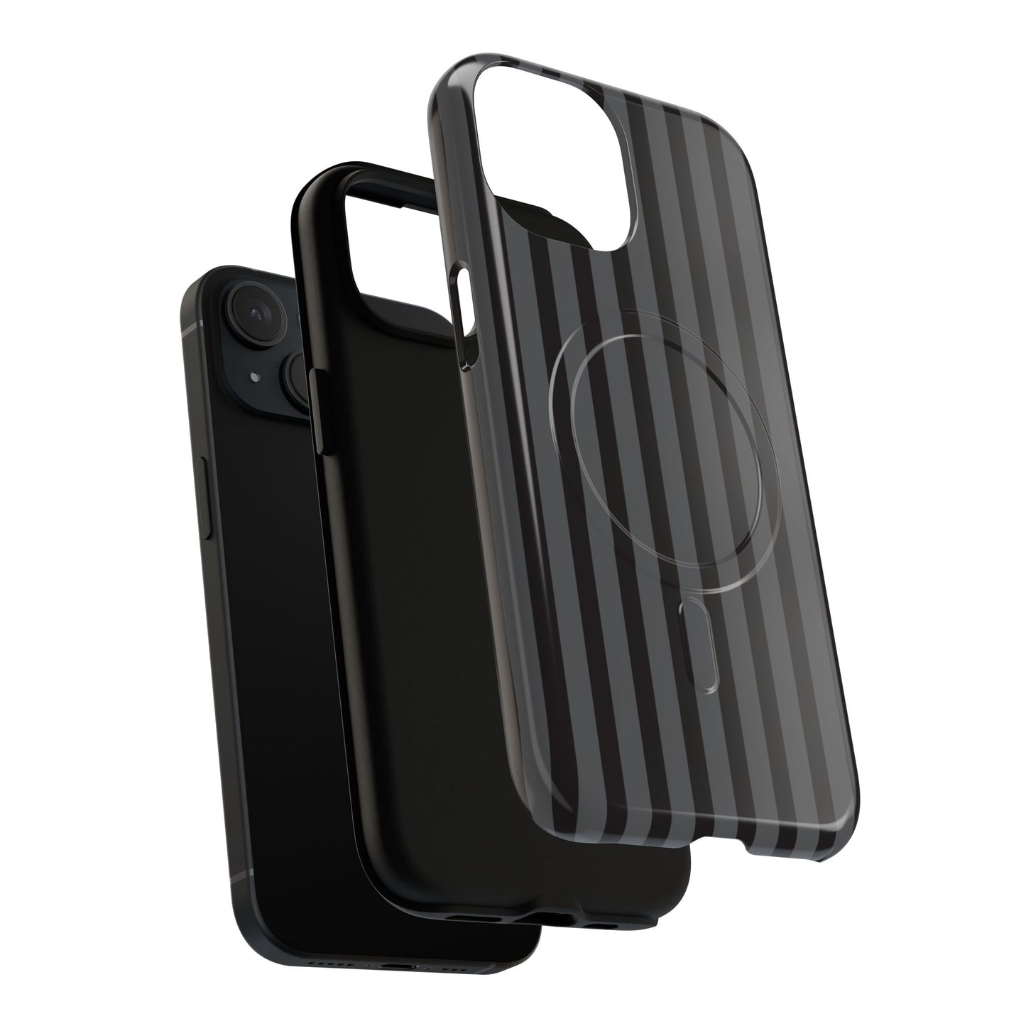 Magnetic Tough Phone Case — Black Stripe Protective Cover