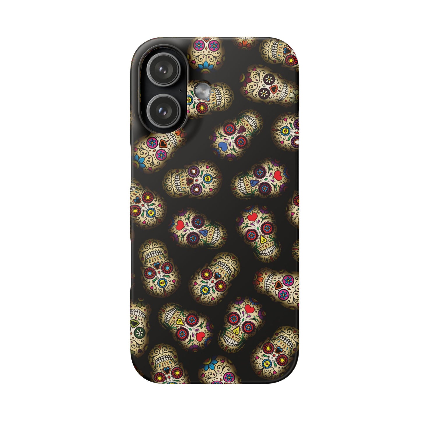 Sugar Skull — Day of the Dead Floral Slim Case for Apple iPhone, Samsung Galaxy and Google Pixel.