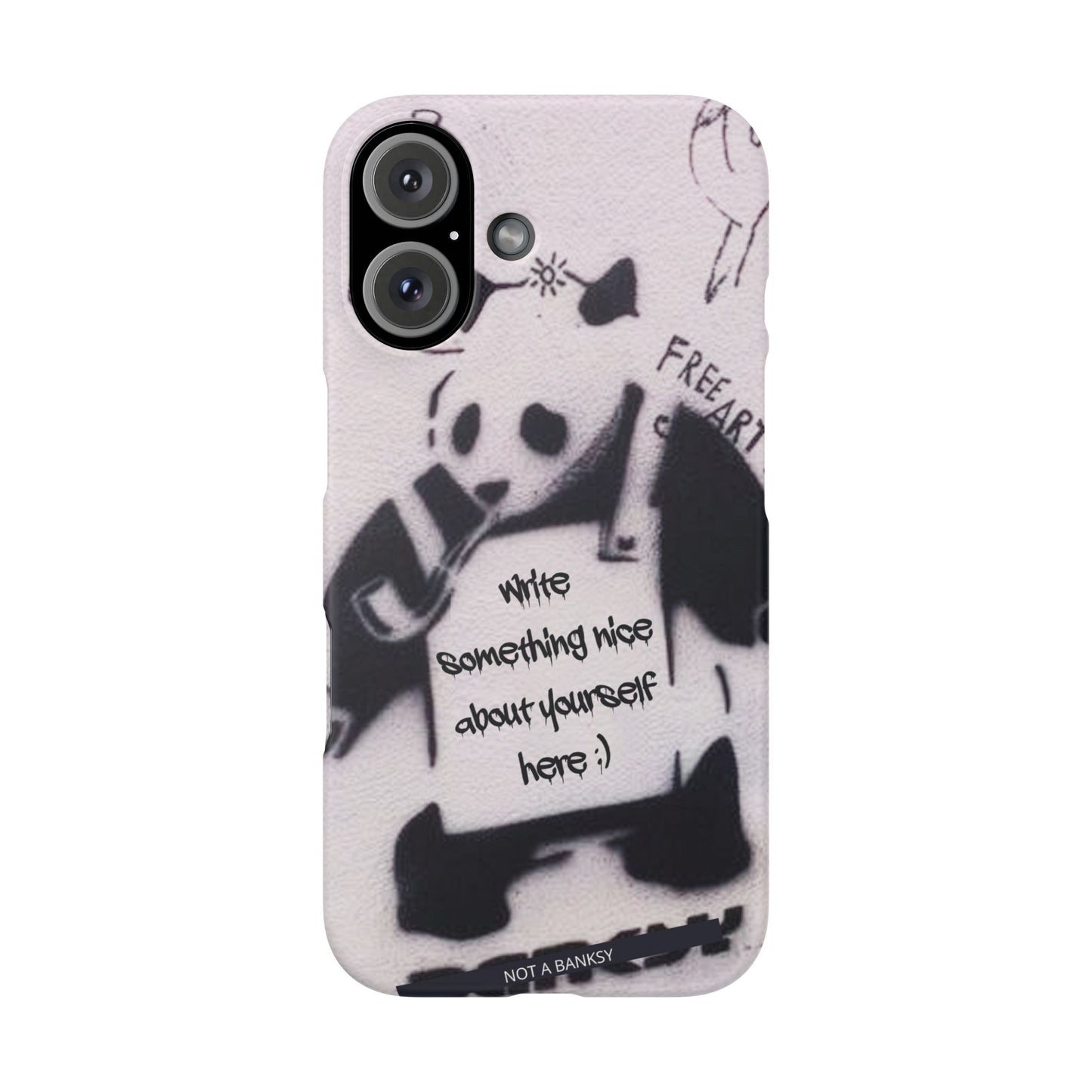 Personalised Panda Stencil Phone Case for Apple iPhone, Samsung Galaxy and Google Pixel.