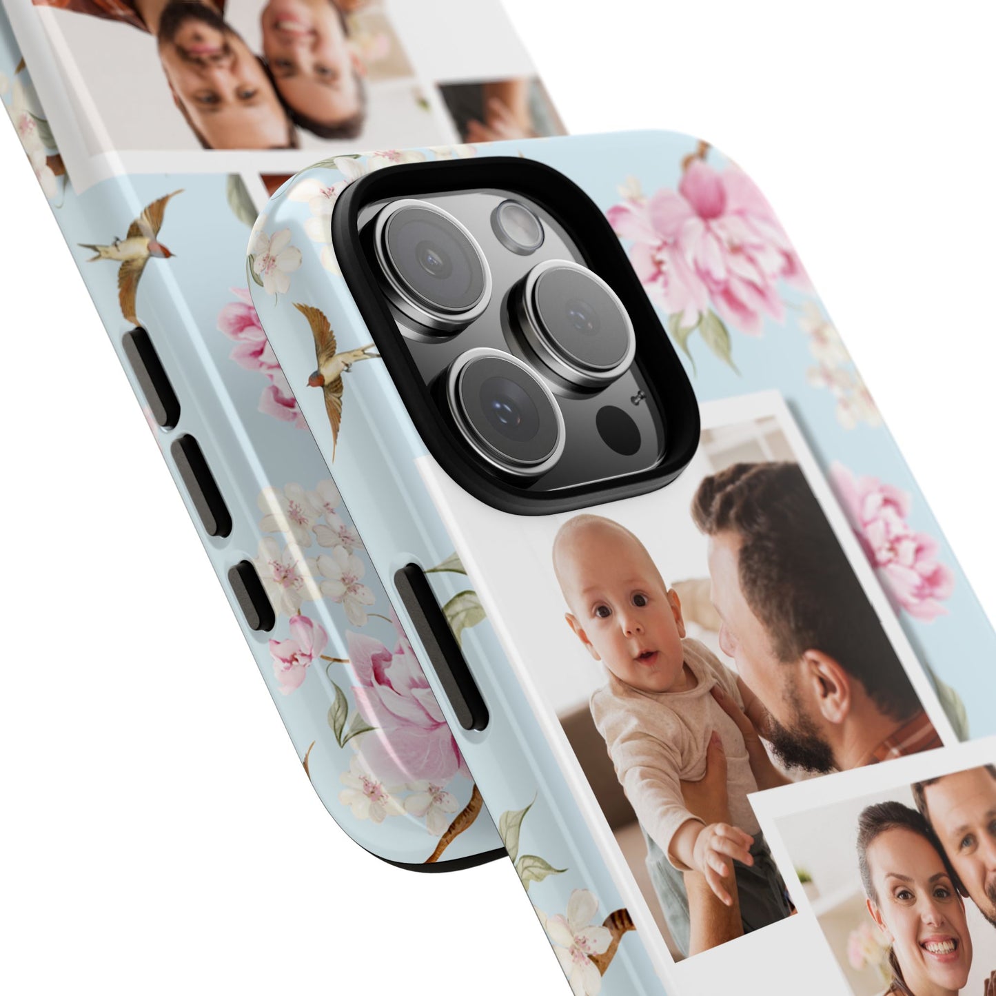 Two image Personalised Floral Photo Collage Tough Case — Personalised Family Phone Case