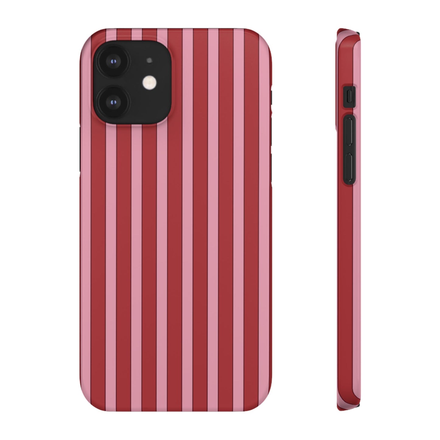 Striped Red Snap Phone Case — Slim Phone Cover for Apple iPhone and Samsung Galaxy.