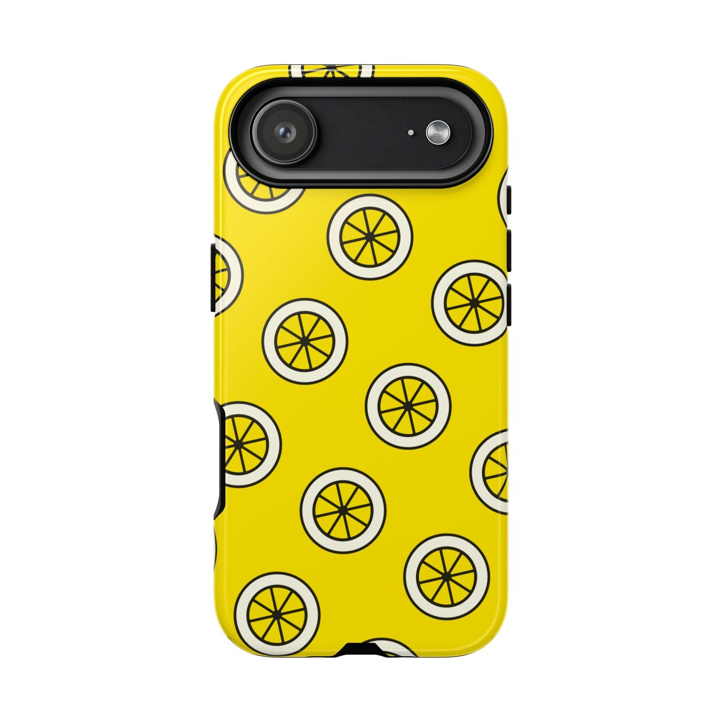 Yellow Lemon Pattern Tough Phone Case — Bright Citrus Protective Cover