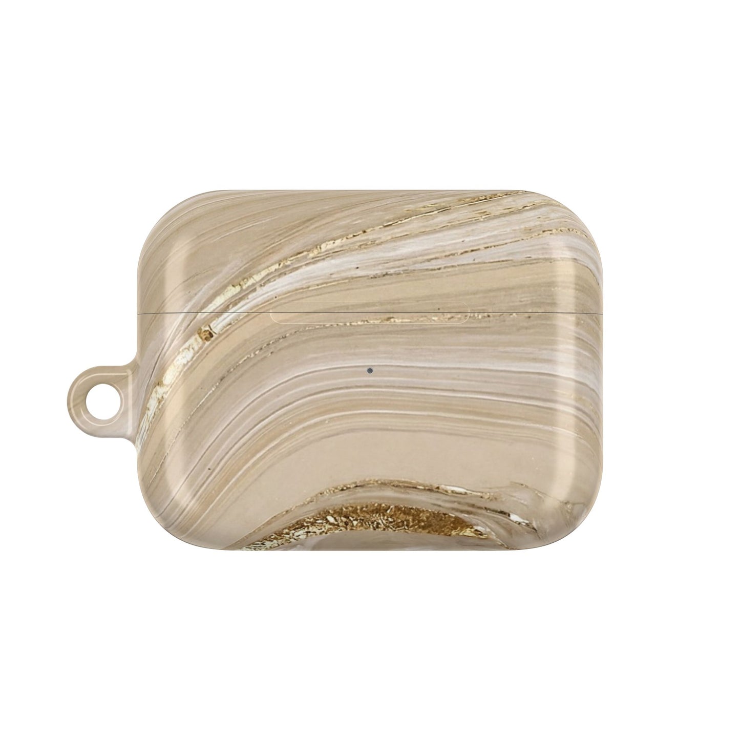 Marble Swirl AirPod Case — Beige Gold Art Pattern