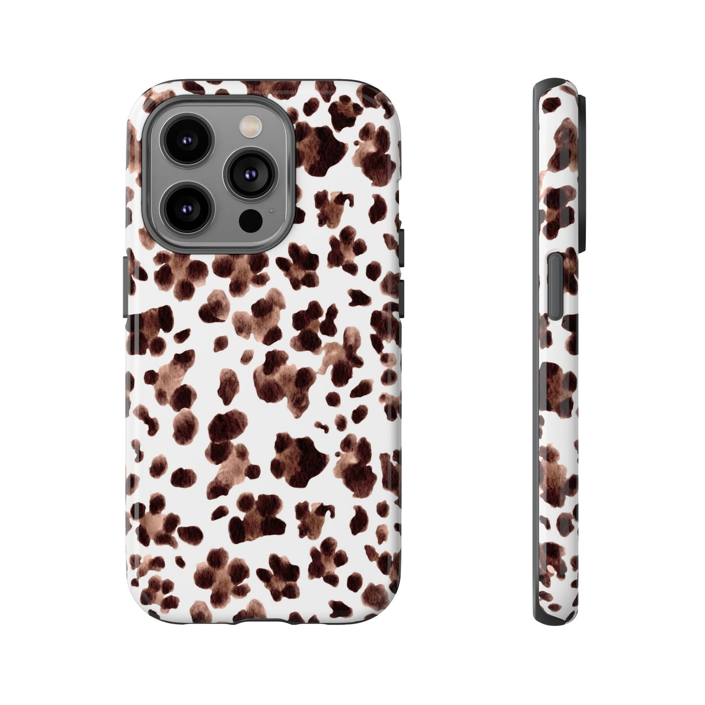 Brown Cowhide Print Phone Case — Tough Protective iPhone Cover