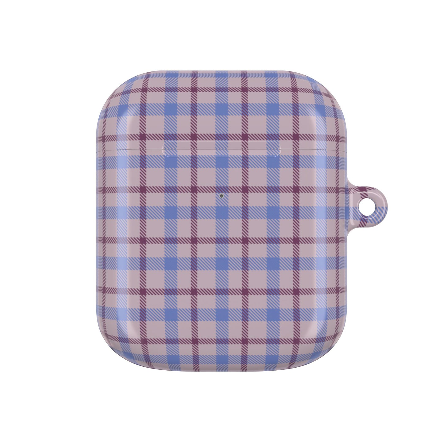 Blue and Burgundy Tartan AirPod Case — Classic Blue and Burgundy Plaid Protective Cover