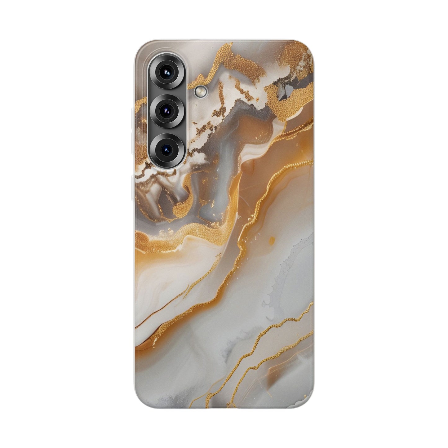 Gold Marble Flexi Phone Case for Apple iPhone and Samsung Galaxy.