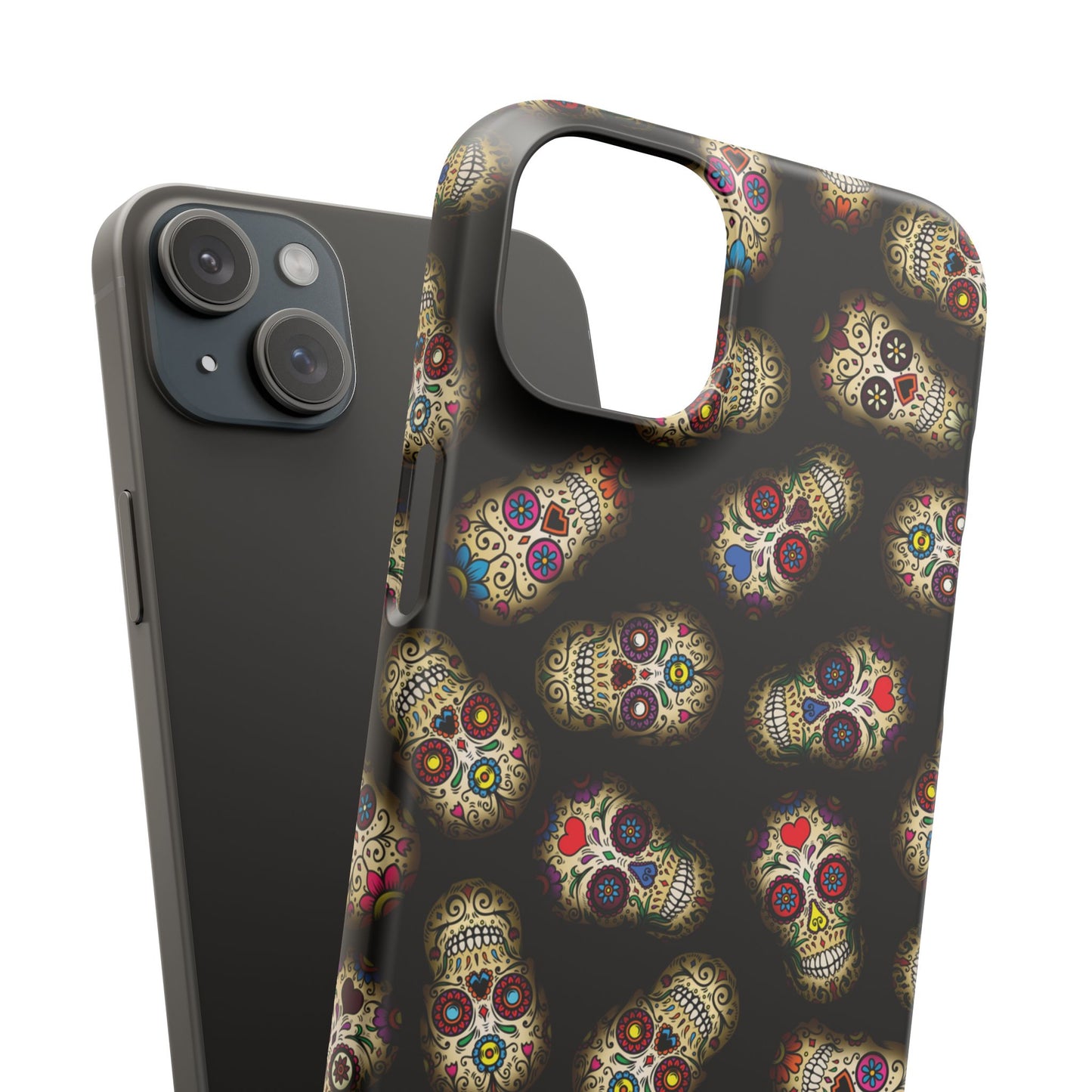 Sugar Skull — Day of the Dead Floral Slim Case for Apple iPhone, Samsung Galaxy and Google Pixel.