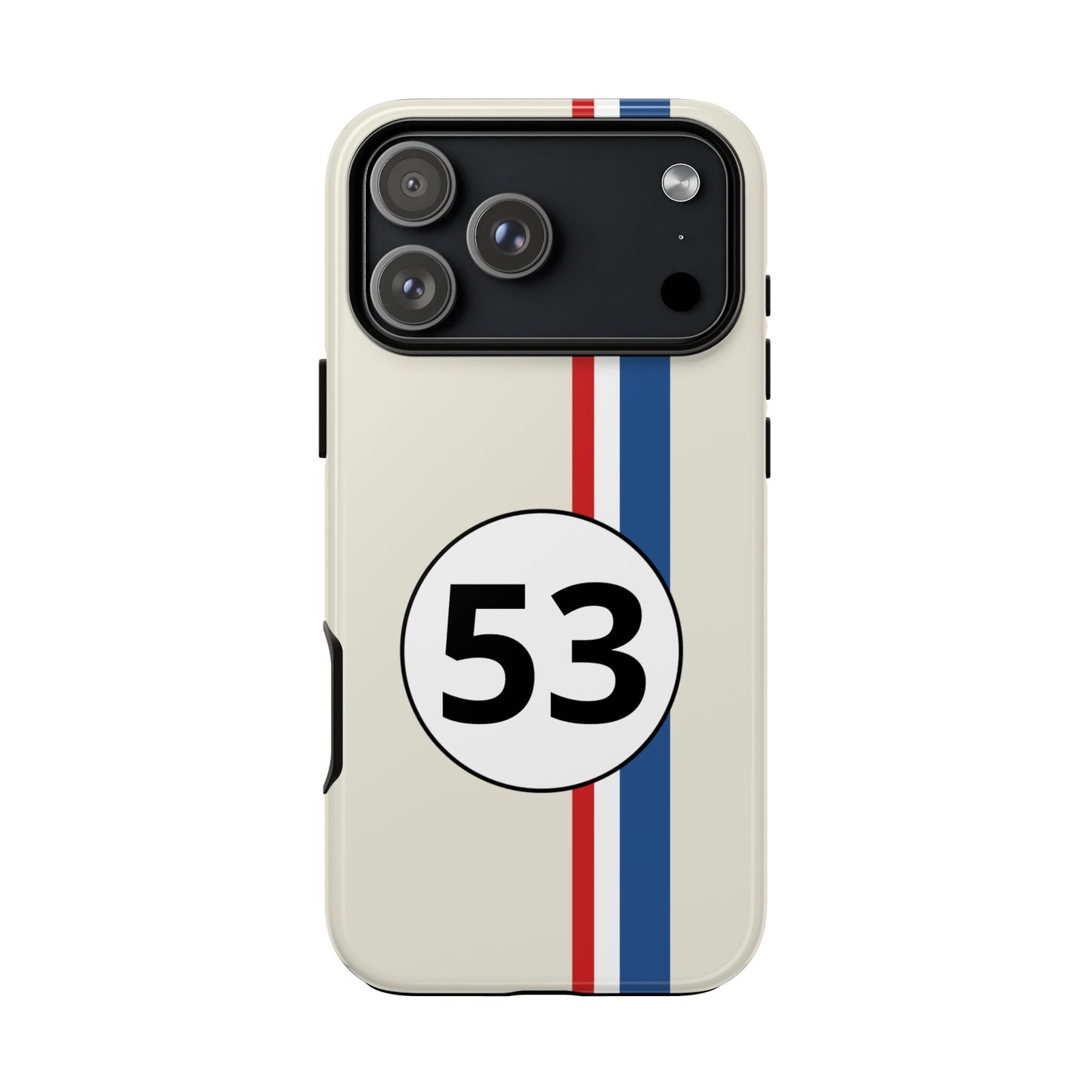 Racing Stripe Personalised Number Tough Phone Case for Apple iPhone, Samsung Galaxy and Google Pixel.