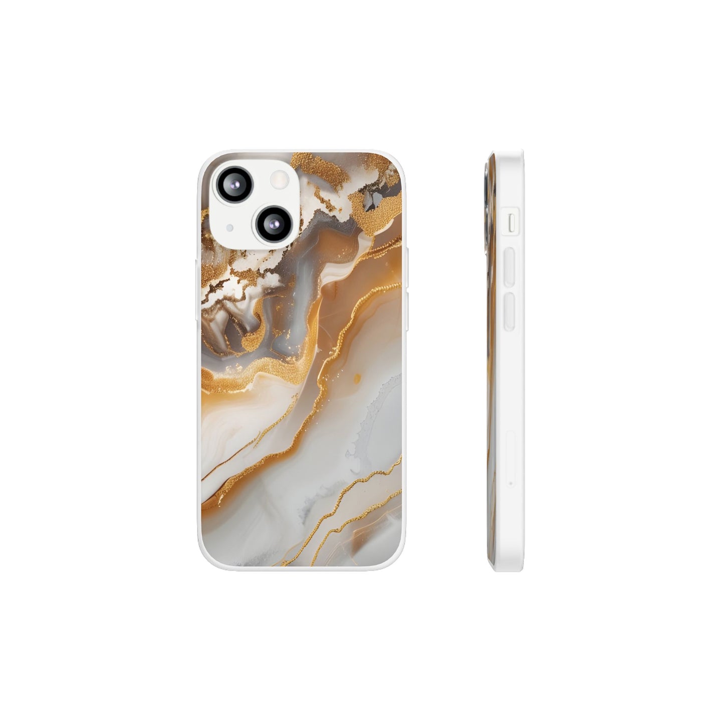 Gold Marble Flexi Phone Case for Apple iPhone and Samsung Galaxy.
