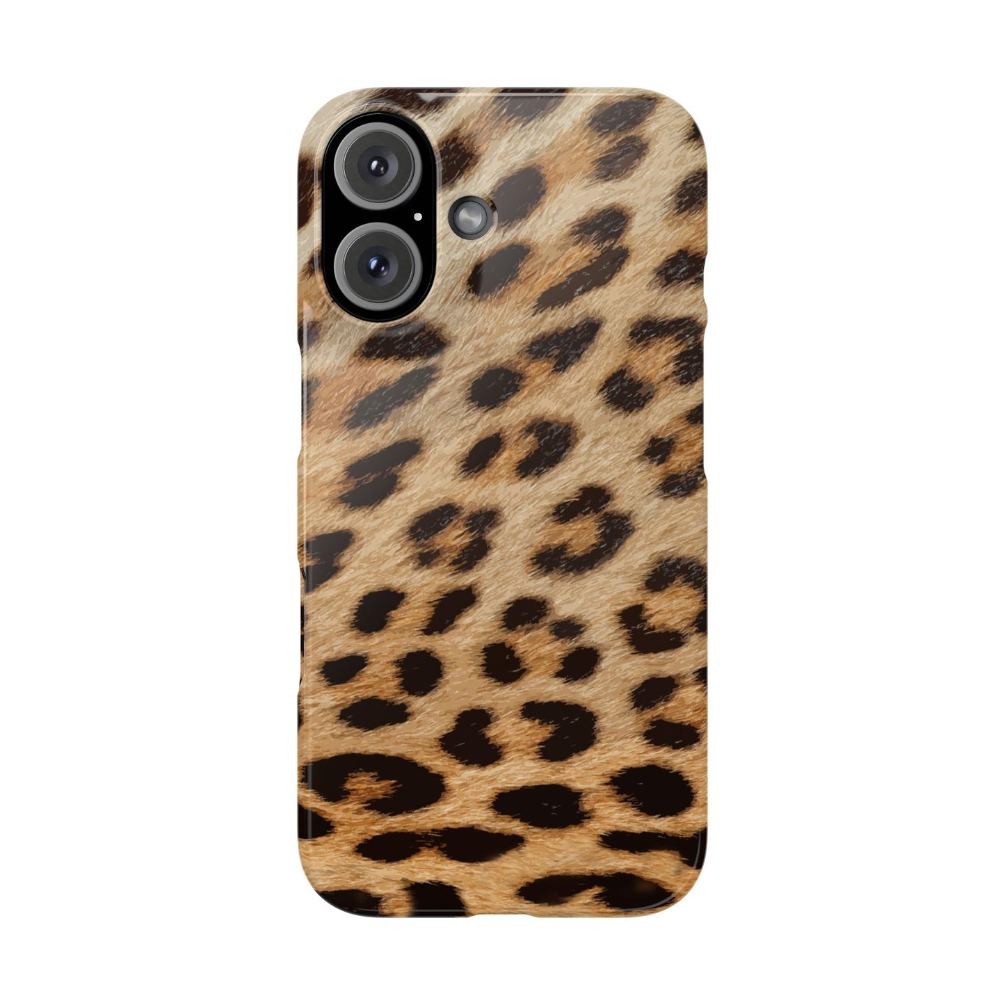 Leopard Print Slim Phone Case for Apple iPhone, Samsung Galaxy and Google Pixel.