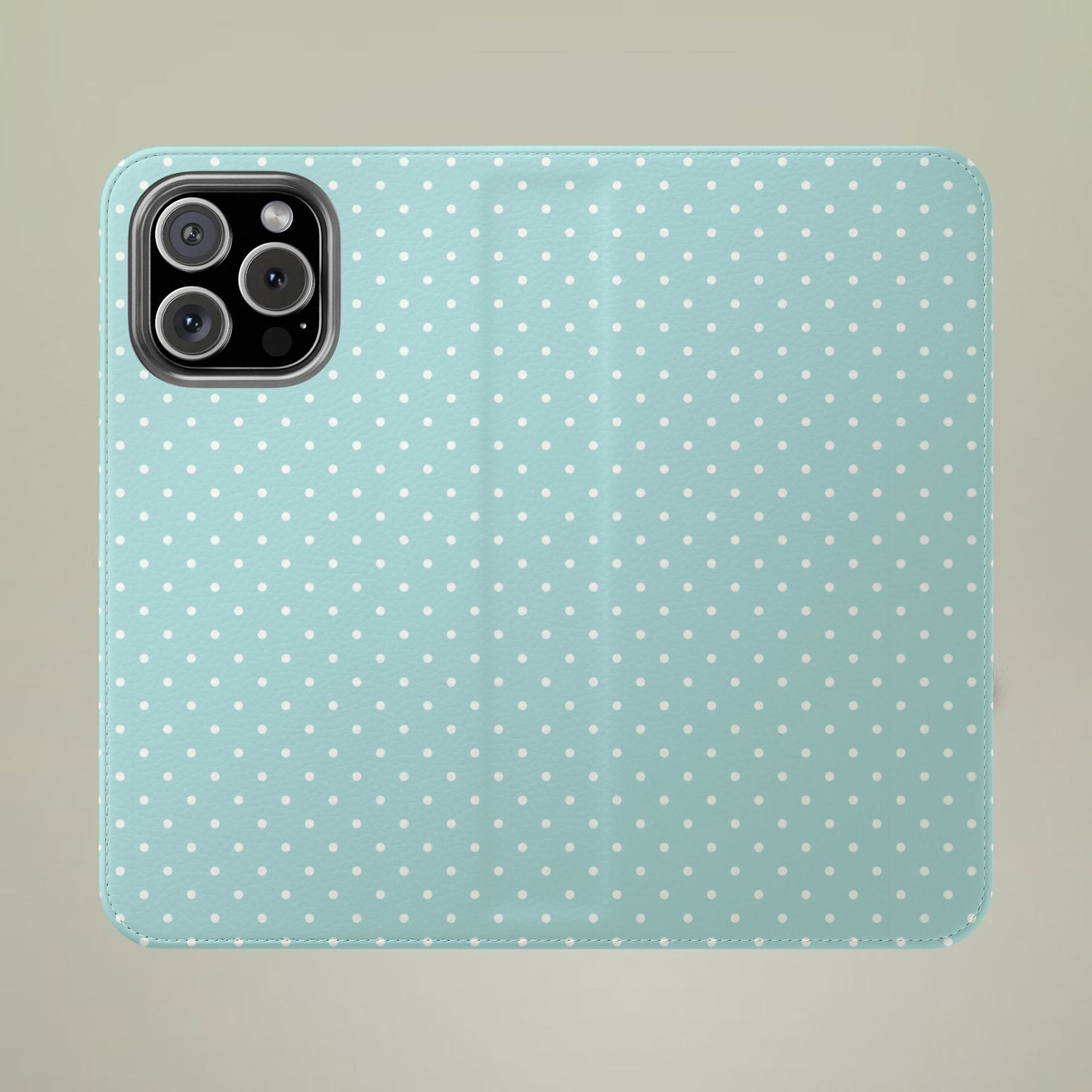 Polka Dot Flip Phone Case — Pastel Blue Polka Dot Wallet Cover
