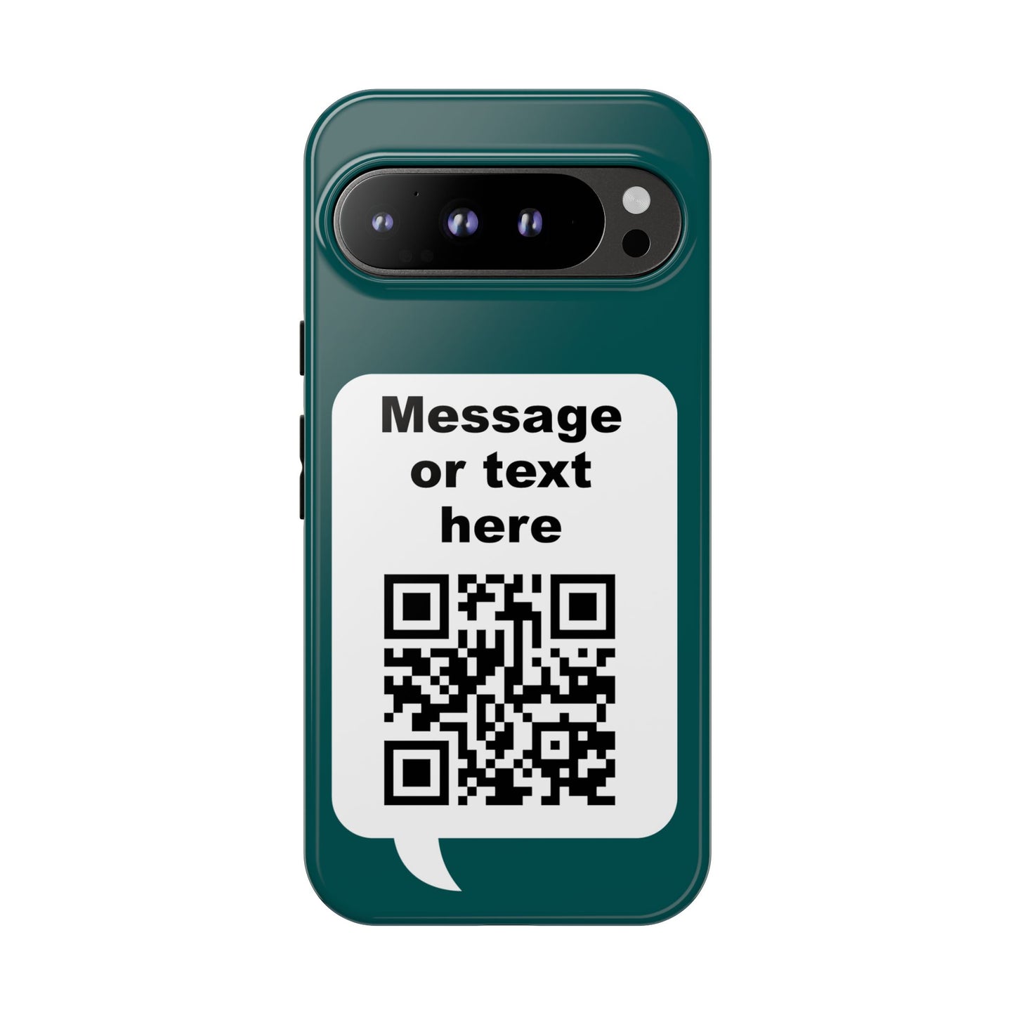 Custom QR Code Tough Phone Case — "Custom text" Contact Case