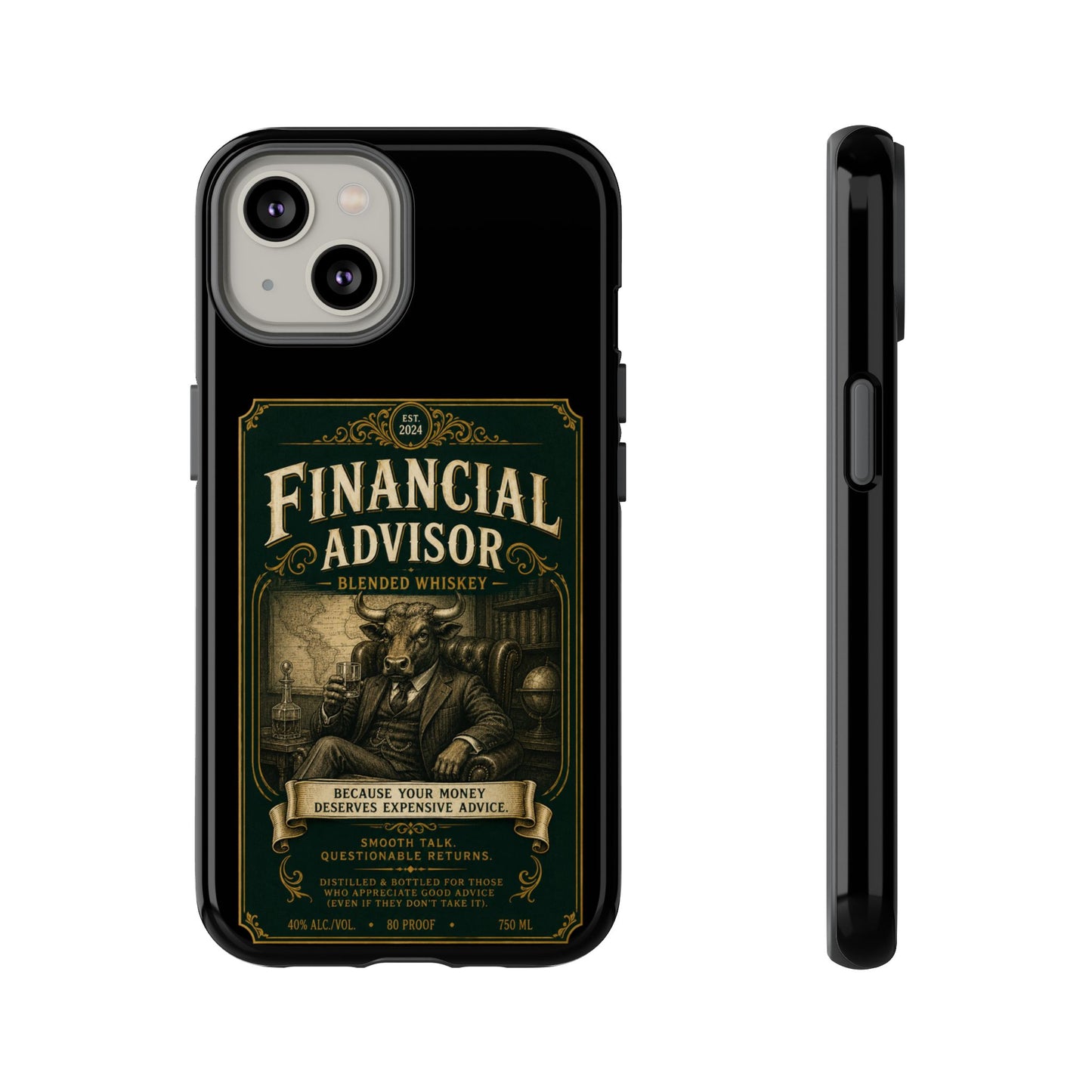 Financial Advisor Phone Case — Vintage Whiskey Label Design